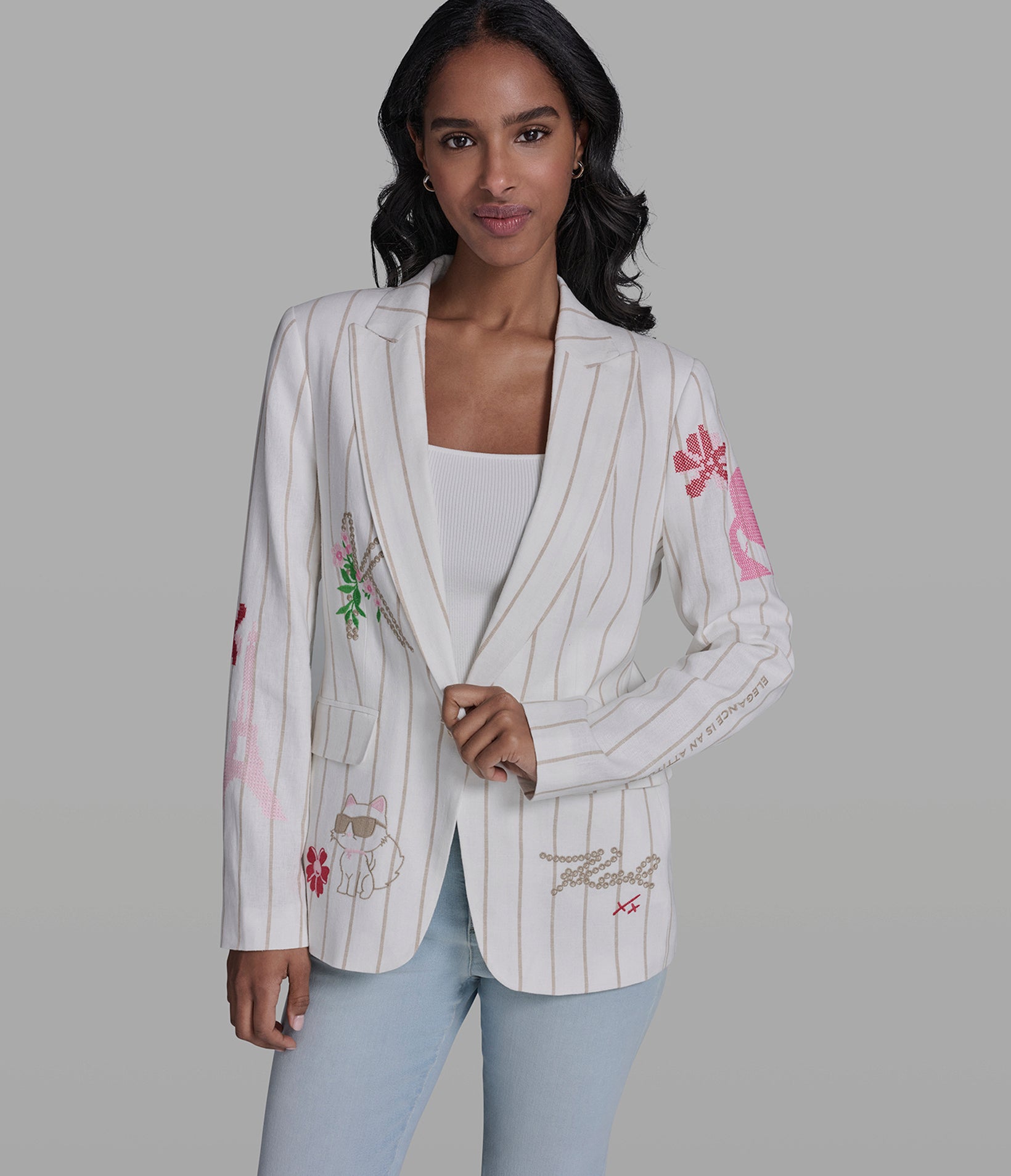 WHIMSY STRIPED BLAZER View 1 | New Women's Clothing WHIMSY STRIPED BLAZER View 1 | New Women's Clothing