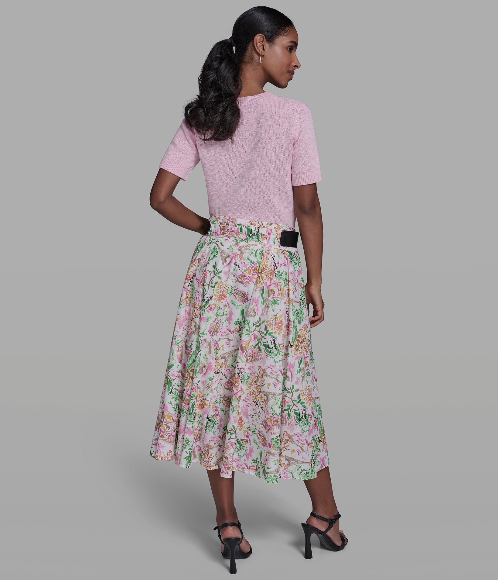 BELTED FLORAL POPLIN MIDI SKIRT VIEW 5 | New Arrivals BELTED FLORAL POPLIN MIDI SKIRT VIEW 5 | New Arrivals