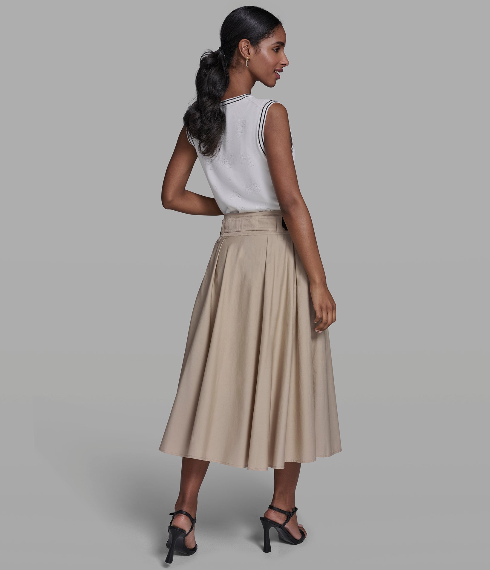 BELTED POPLIN MIDI SKIRT VIEW 6 | Women's Skirts BELTED POPLIN MIDI SKIRT VIEW 6 | Women's Skirts
