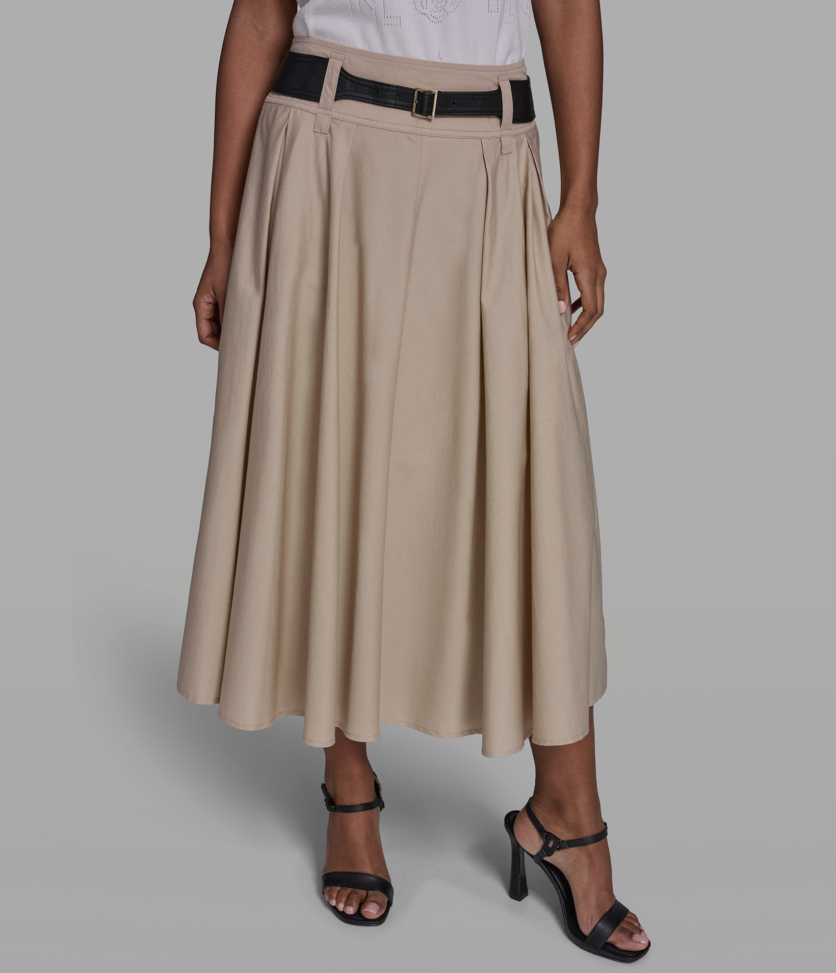 BELTED POPLIN MIDI SKIRT VIEW 3 | Women's Skirts BELTED POPLIN MIDI SKIRT VIEW 3 | Women's Skirts