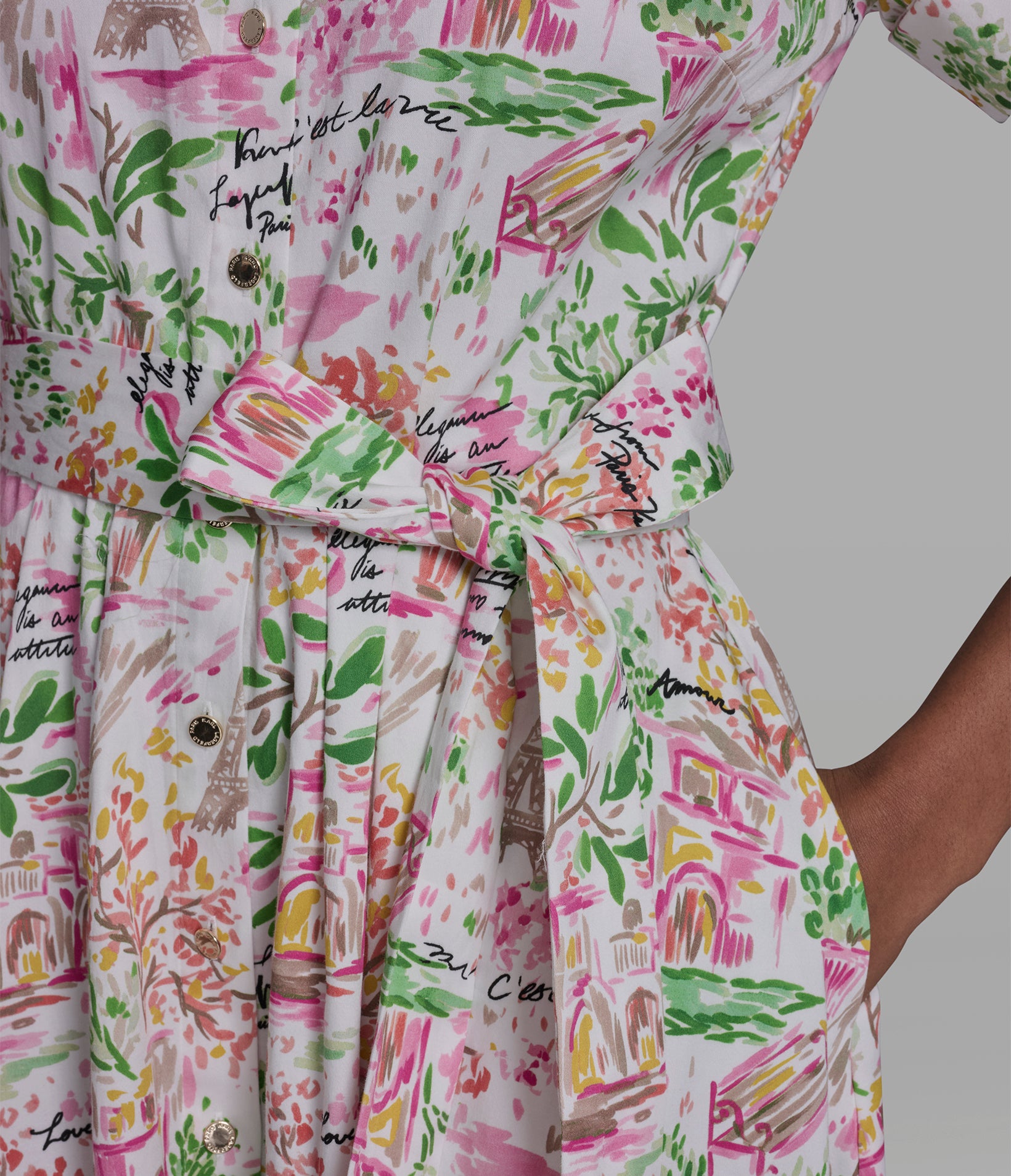 SHORT SLEEVE PLEATED SHIRT DRESS View 2 | Women's Clothing SHORT SLEEVE PLEATED SHIRT DRESS View 2 | Women's Clothing