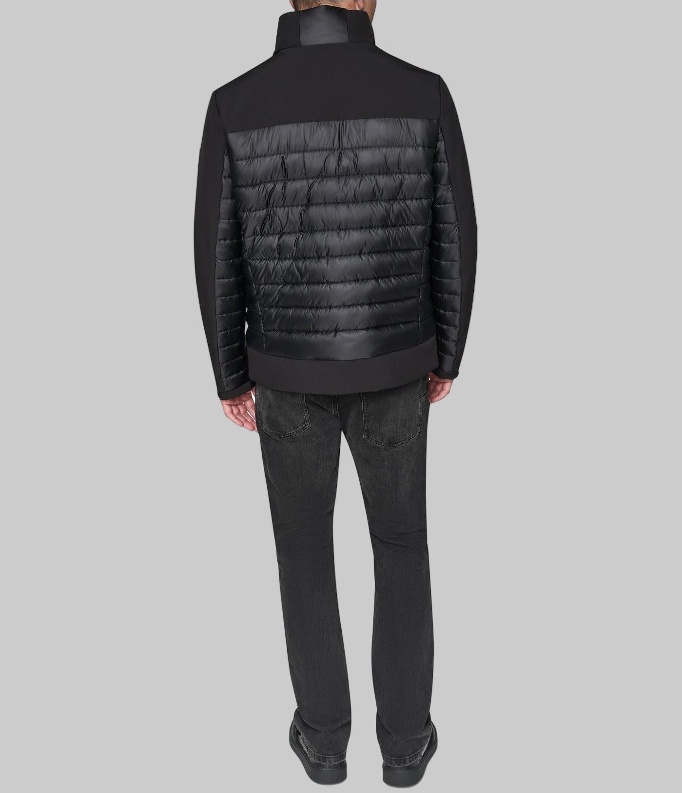 STAND COLLAR MIXED MEDIA PUFFER View 2 | Men's Coats & Jackets STAND COLLAR MIXED MEDIA PUFFER View 2 | Men's Coats & Jackets