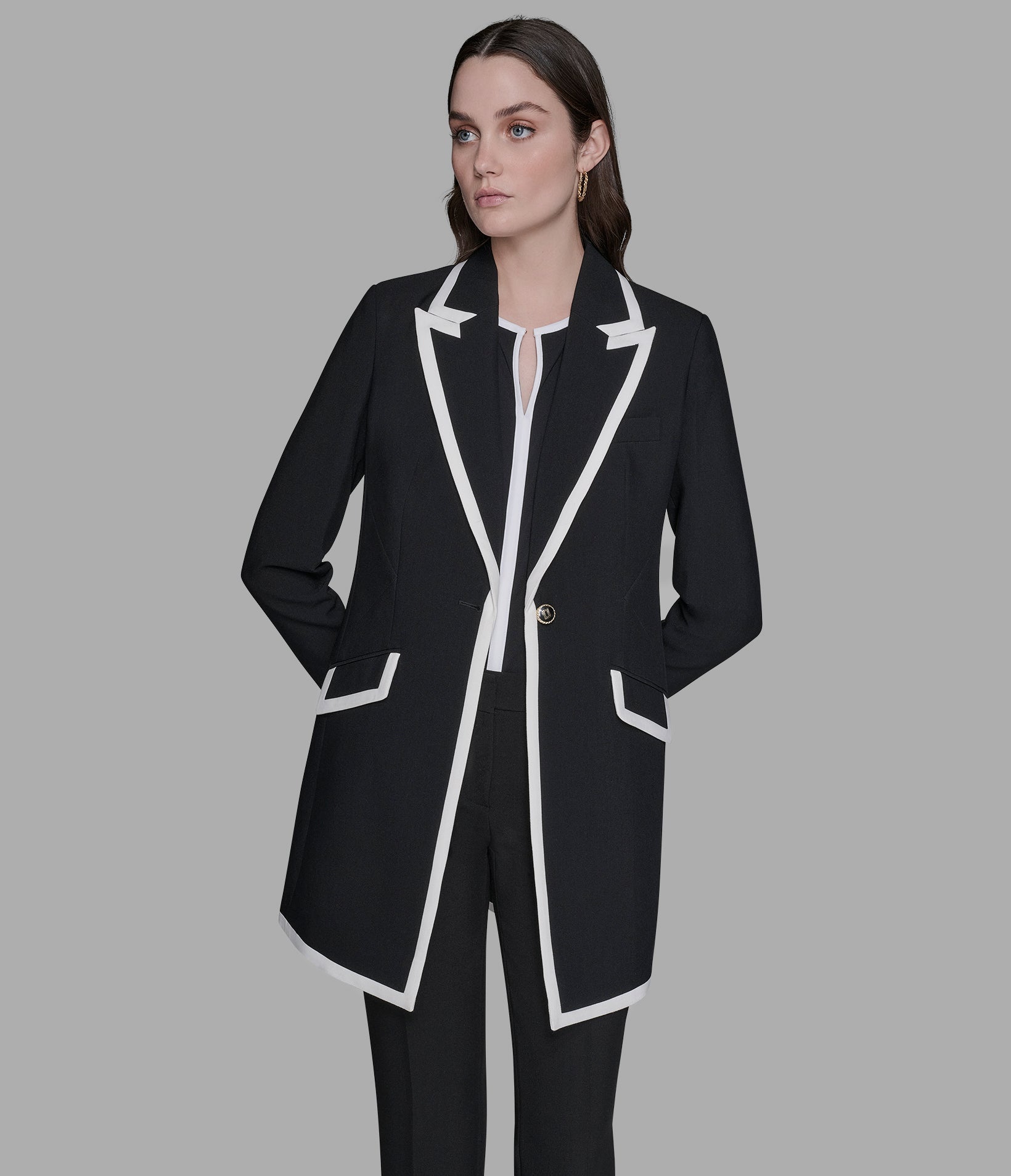 CONTRAST TRIM OVERCOAT View 1 | Jackets & Coats CONTRAST TRIM OVERCOAT View 1 | Jackets & Coats
