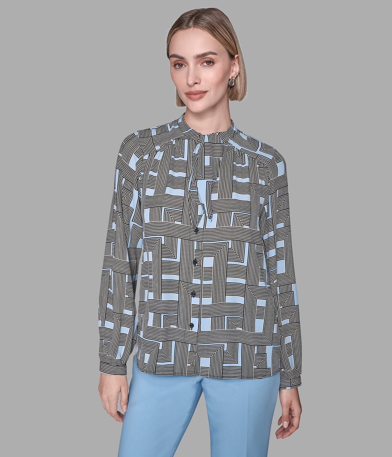TIE-NECK BLOUSE View 1 | Women's Tops & Sweaters TIE-NECK BLOUSE View 1 | Women's Tops & Sweaters