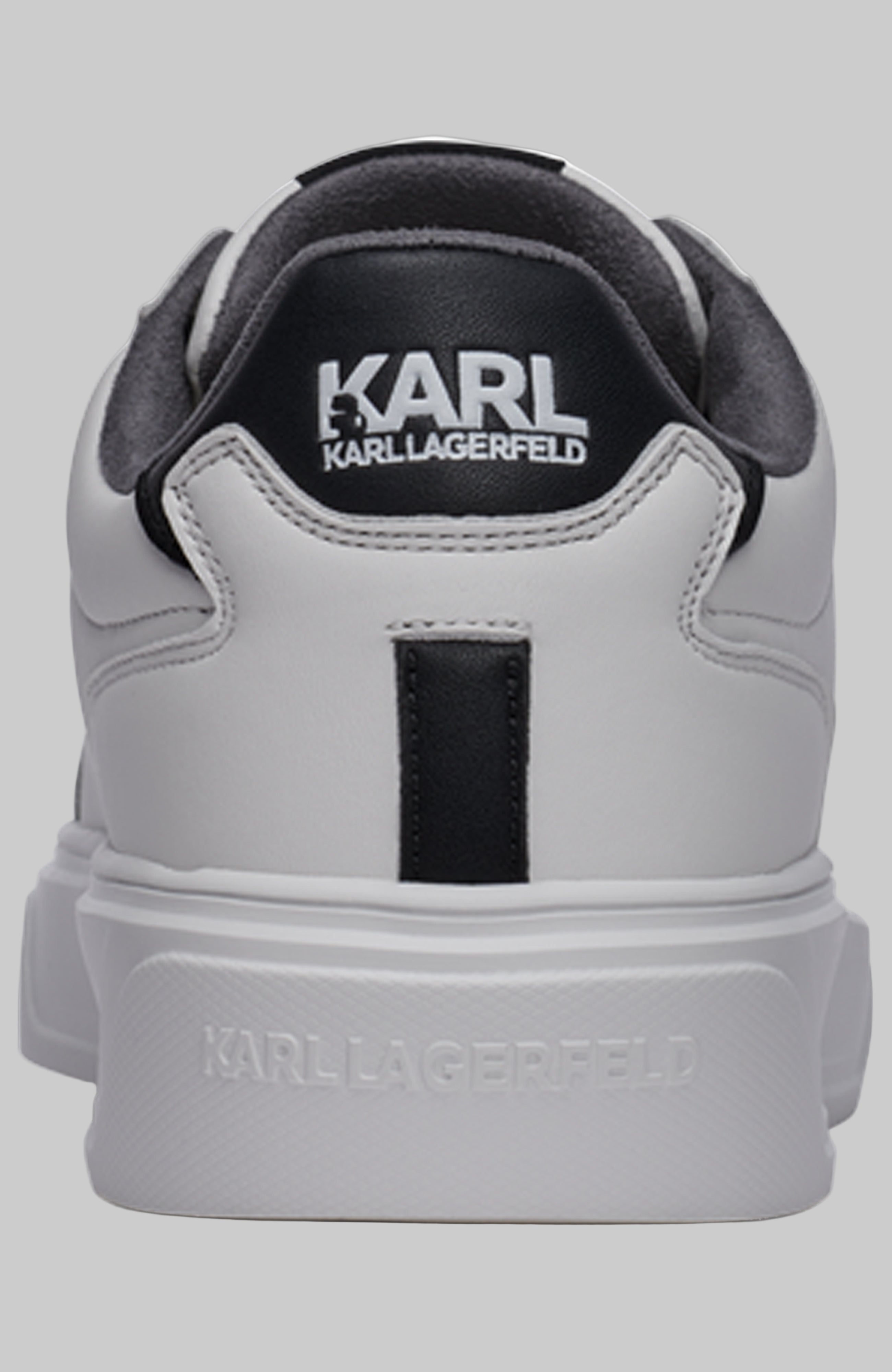 LEATHER SNEAKER WITH SIDE KARL LOGO PATCH VIEW 3 | Men's Shoes LEATHER SNEAKER WITH SIDE KARL LOGO PATCH VIEW 3 | Men's Shoes