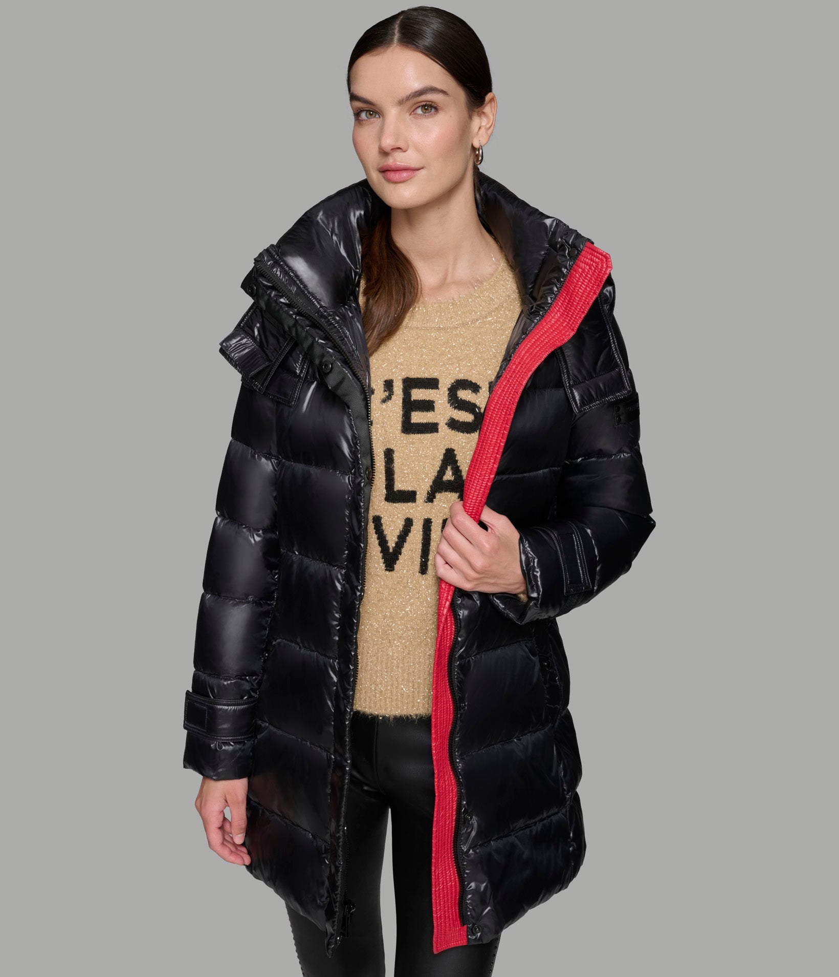 CONTRAST BELTED SHORT PUFFER VIEW 5 | Jackets & Coats Sale CONTRAST BELTED SHORT PUFFER VIEW 5 | Jackets & Coats Sale