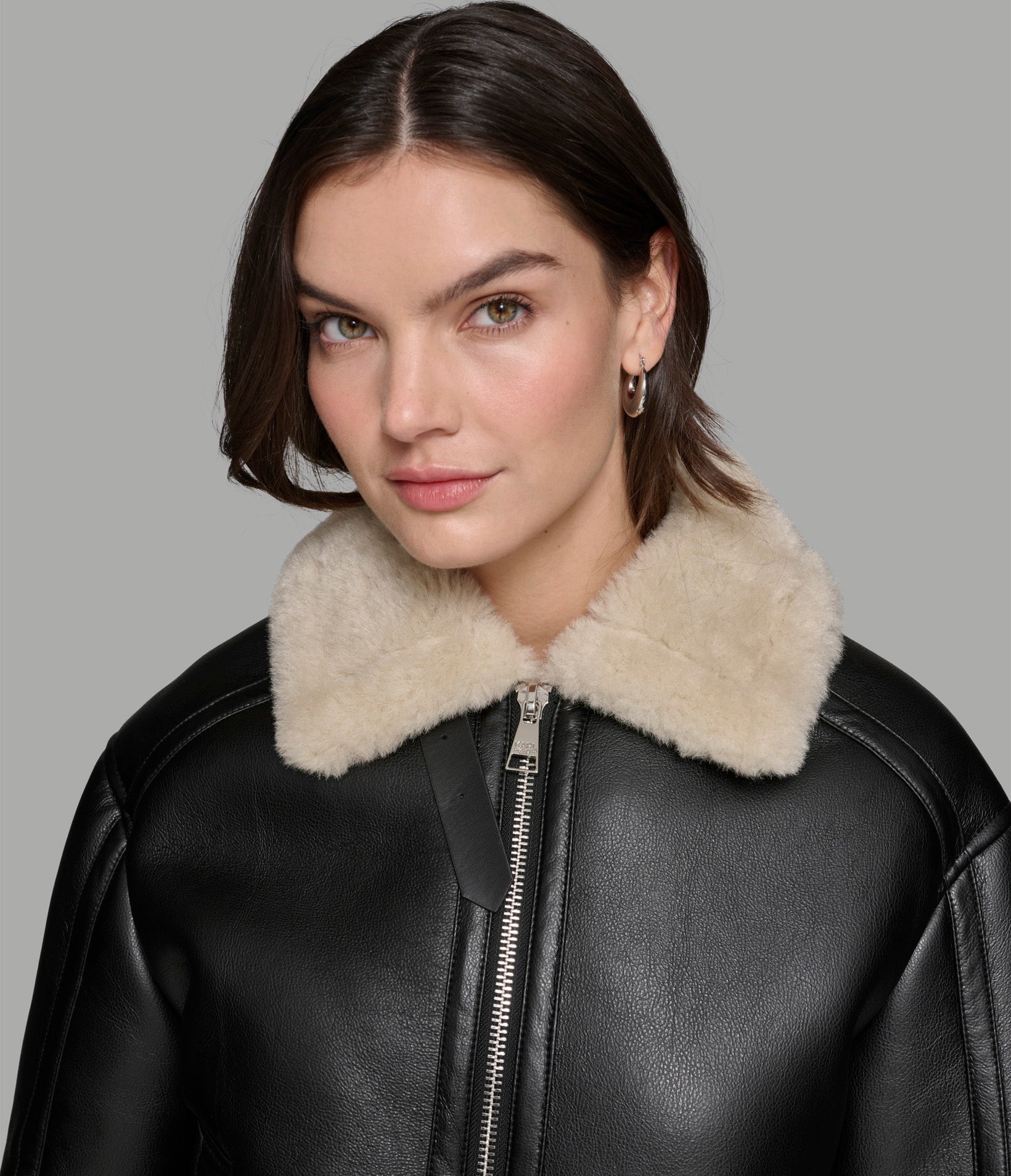 CROPPED FAUX LEATHER JACKET WITH FAUX SHEARLING VIEW 6 | Jackets & Coats CROPPED FAUX LEATHER JACKET WITH FAUX SHEARLING VIEW 6 | Jackets & Coats