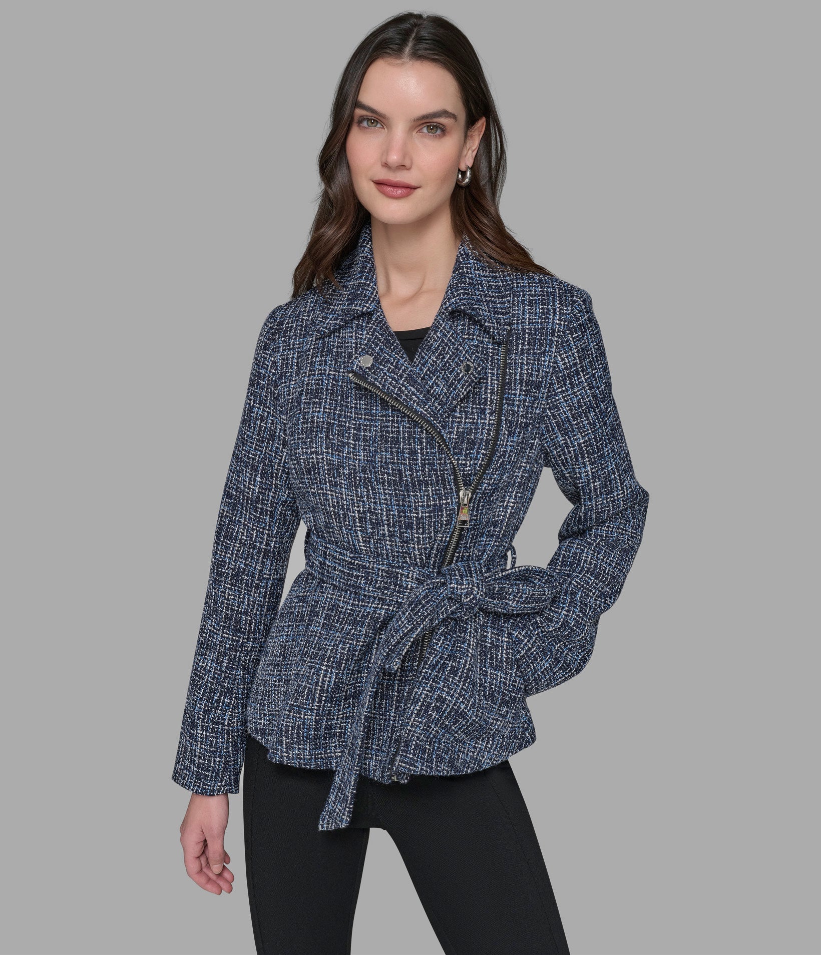 BELTED TWEED MOTO JACKET View 1 | Products BELTED TWEED MOTO JACKET View 1 | Products