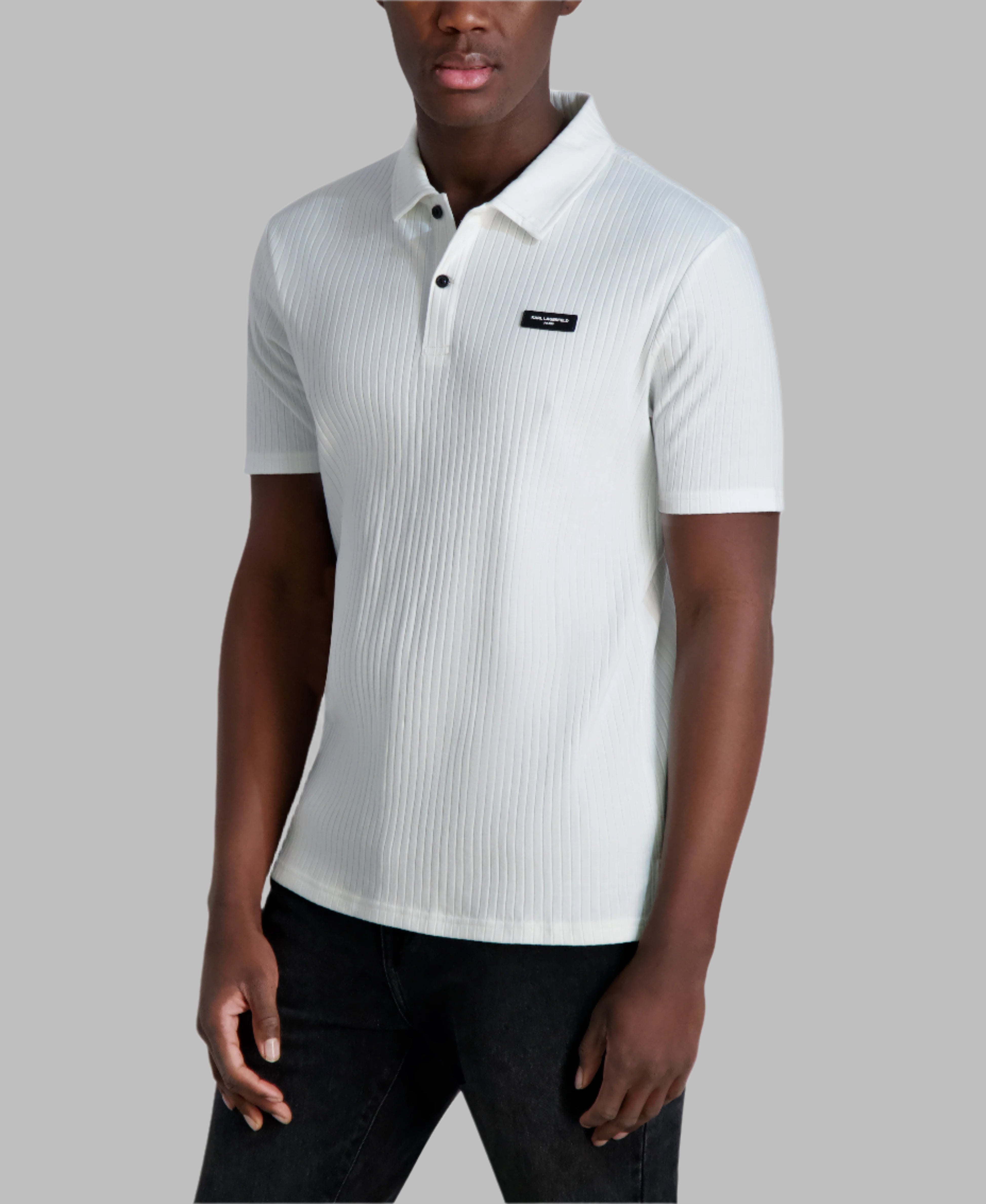 RIBBED DROP NEEDLE POLO SHIRT VIEW 3 | Men's Sale RIBBED DROP NEEDLE POLO SHIRT VIEW 3 | Men's Sale