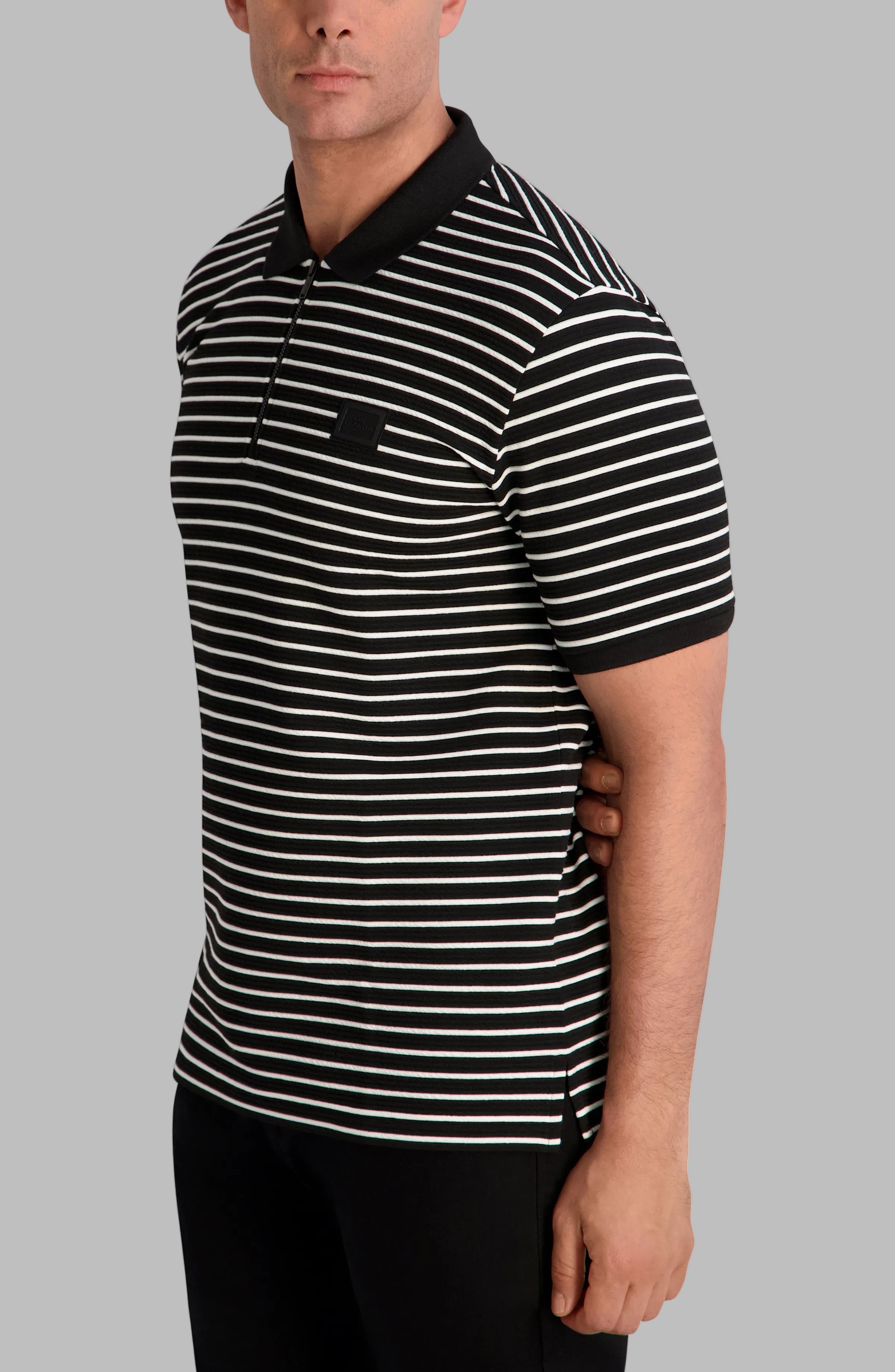 STRIPED QUARTER ZIP PERFORMANCE POLO VIEW 3 | Men's Clothing STRIPED QUARTER ZIP PERFORMANCE POLO VIEW 3 | Men's Clothing