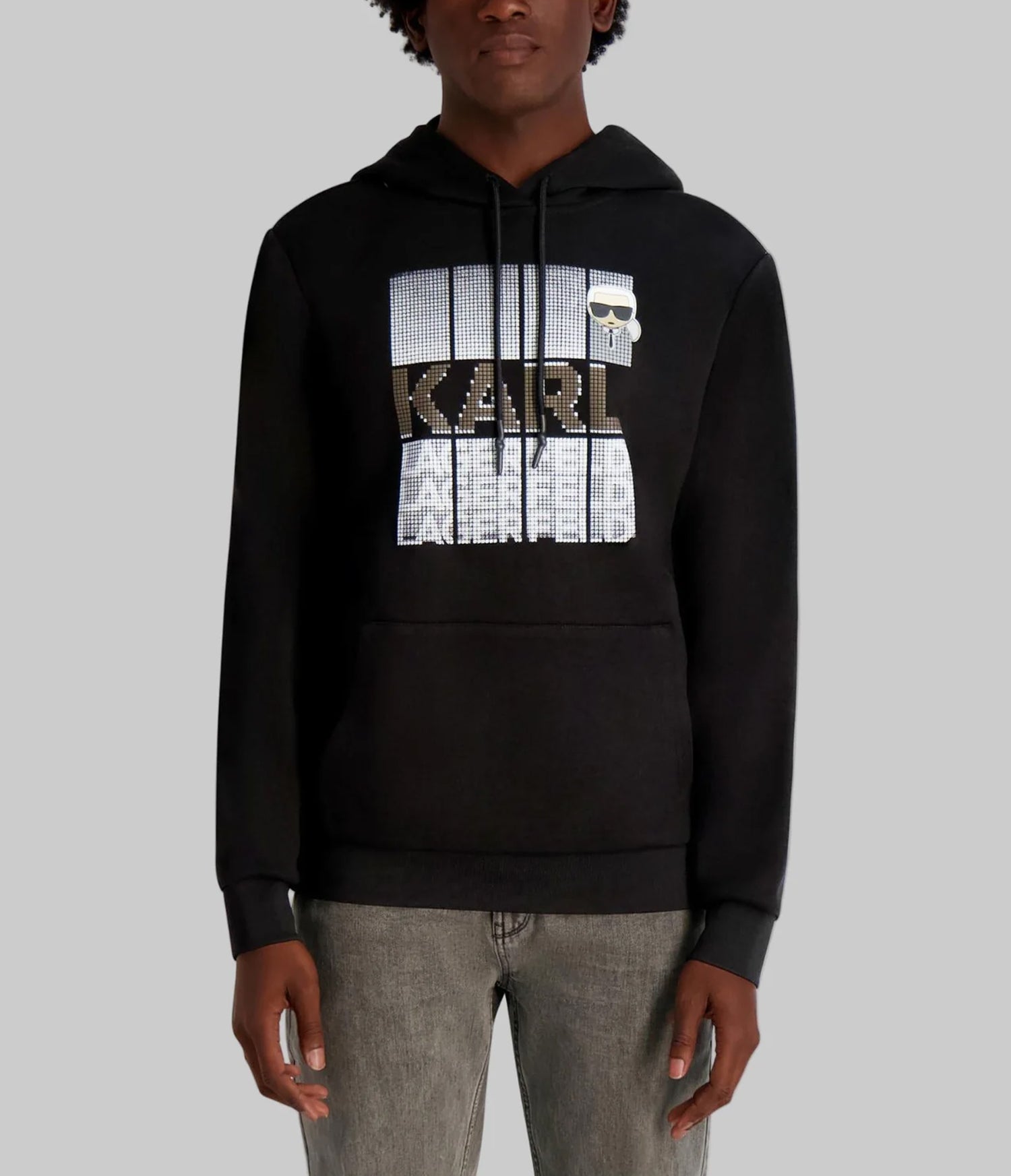 FAUX EMBROIDERED LOGO HOODIE View 1 | Men's Clothing FAUX EMBROIDERED LOGO HOODIE View 1 | Men's Clothing