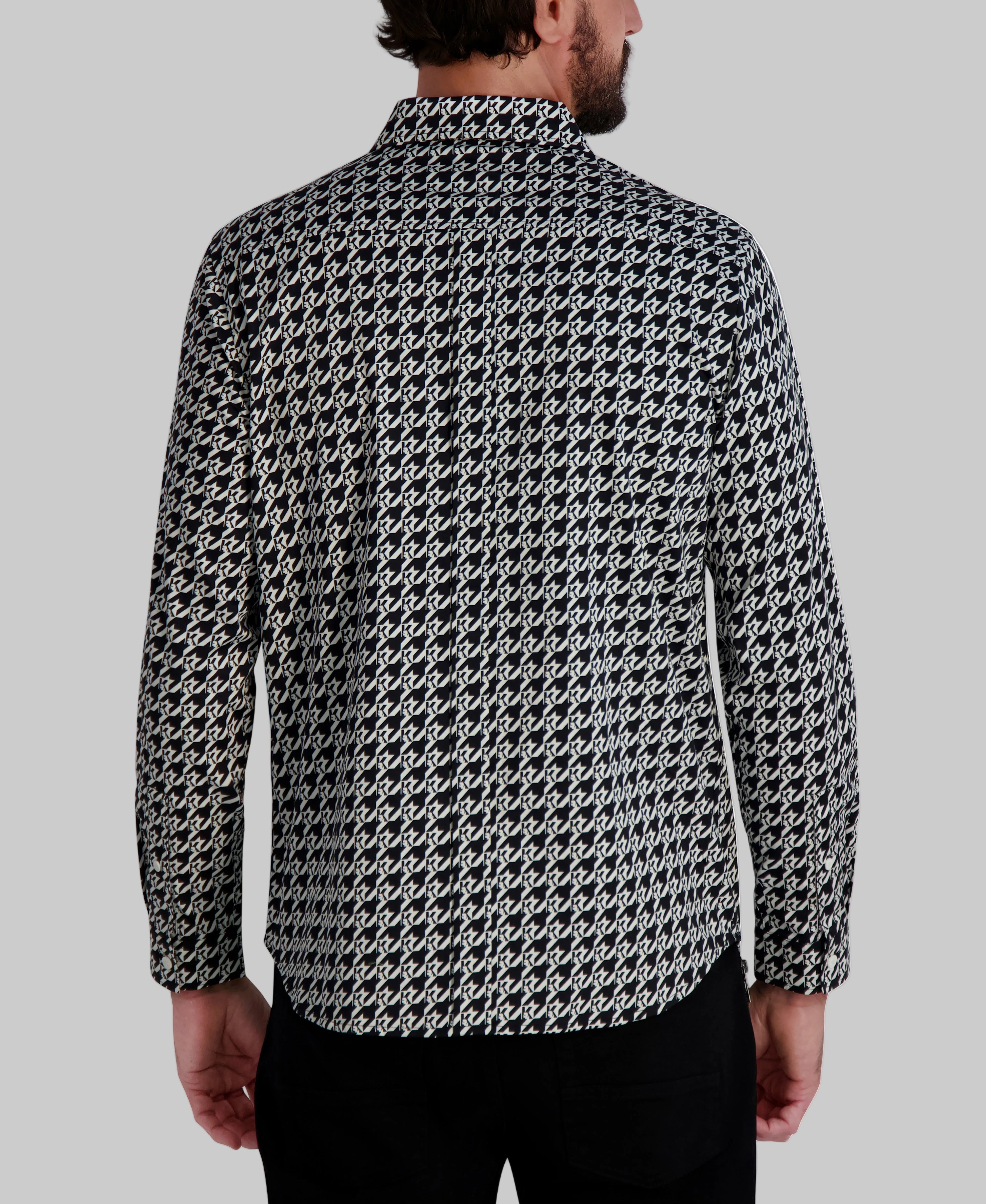 HOUNDSTOOTH KARL LOGO BUTTON UP SHIRT View 2 | New Men's Arrivals HOUNDSTOOTH KARL LOGO BUTTON UP SHIRT View 2 | New Men's Arrivals