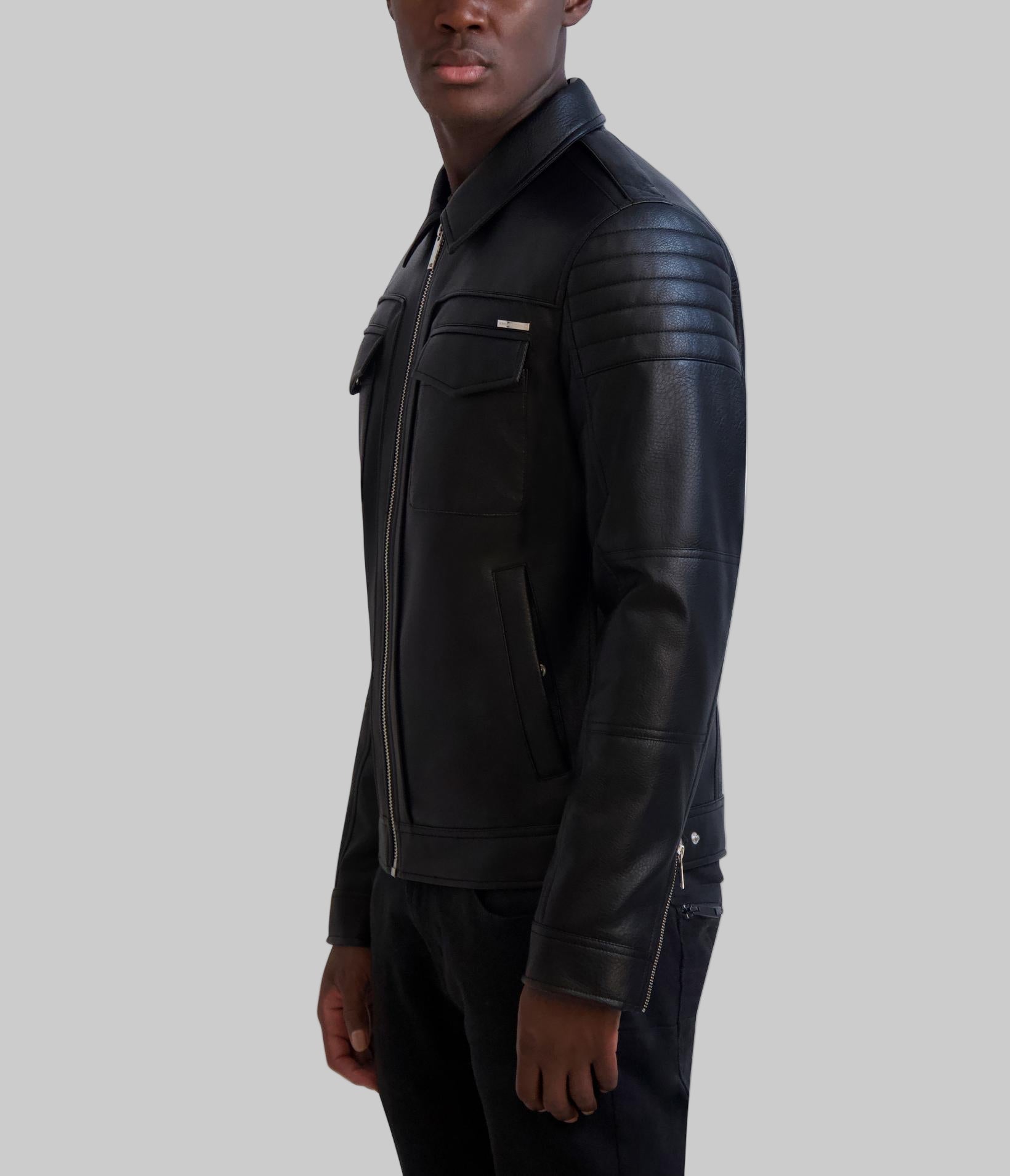 COLLARED LEATHER JACKET VIEW 3 | Men's Coats & Jackets COLLARED LEATHER JACKET VIEW 3 | Men's Coats & Jackets