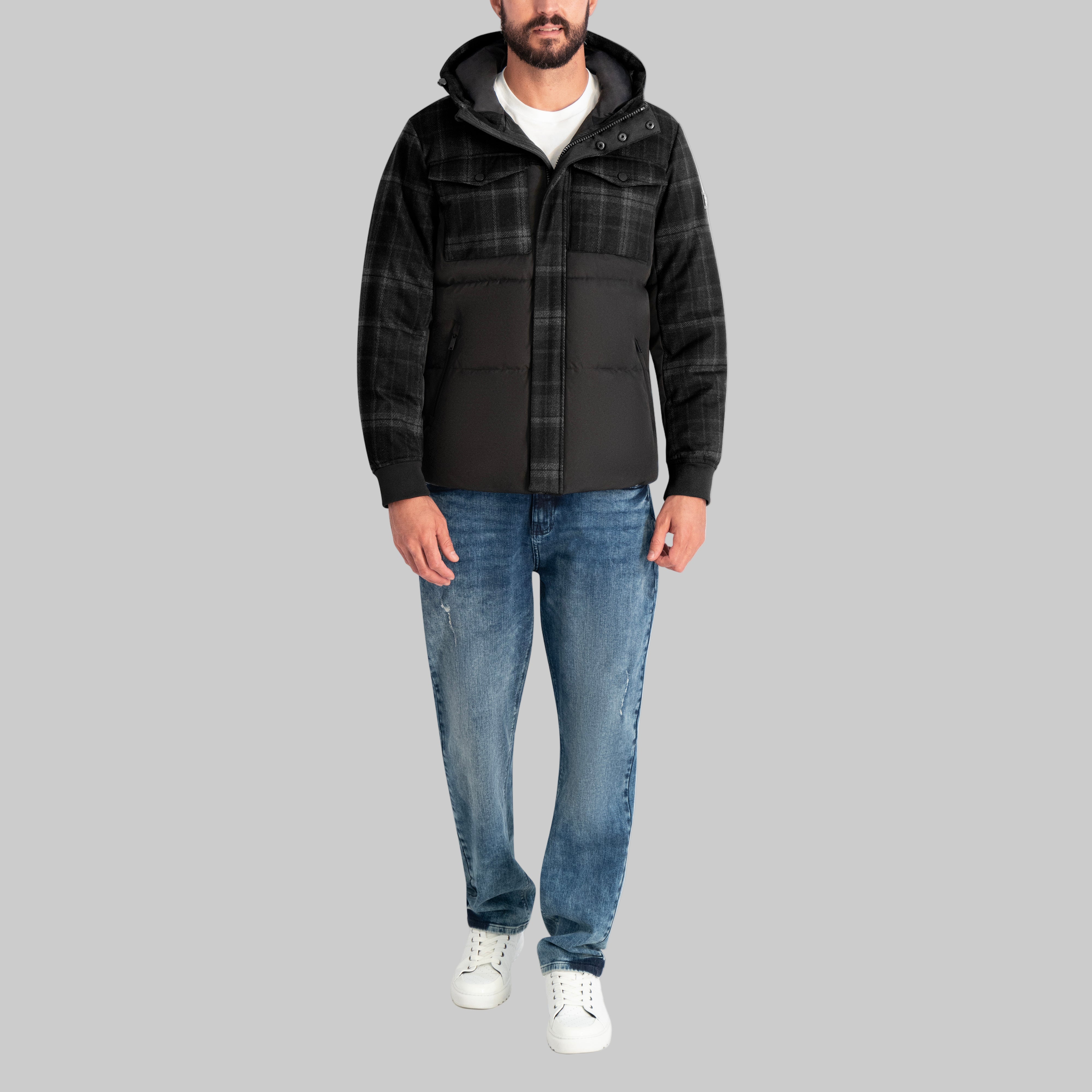 MIXED MEDIA HOODED PUFFER VIEW 5 | MEN'S FALL COLLECTION MIXED MEDIA HOODED PUFFER VIEW 5 | MEN'S FALL COLLECTION