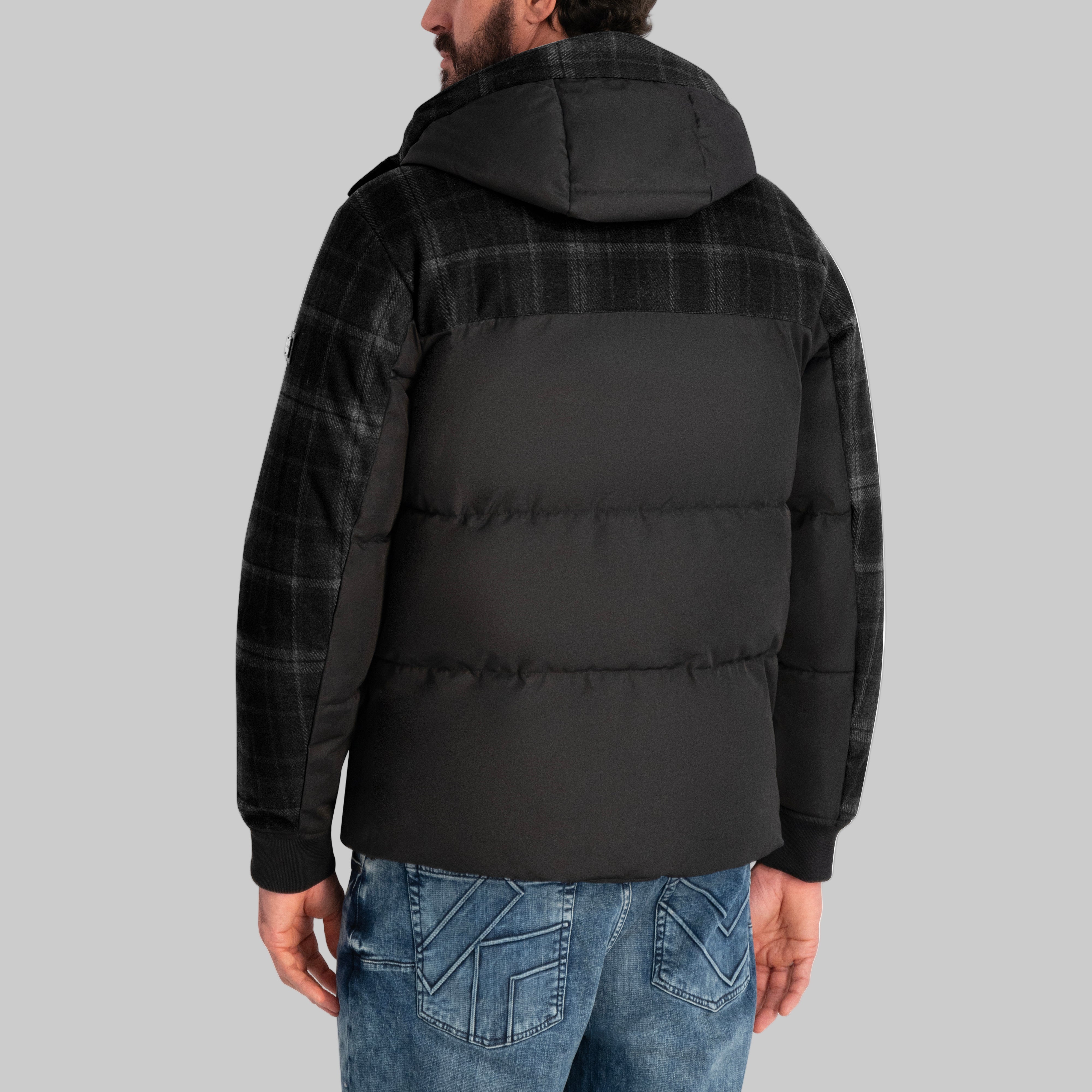 MIXED MEDIA HOODED PUFFER View 2 | Men's Coats & Jackets MIXED MEDIA HOODED PUFFER View 2 | Men's Coats & Jackets