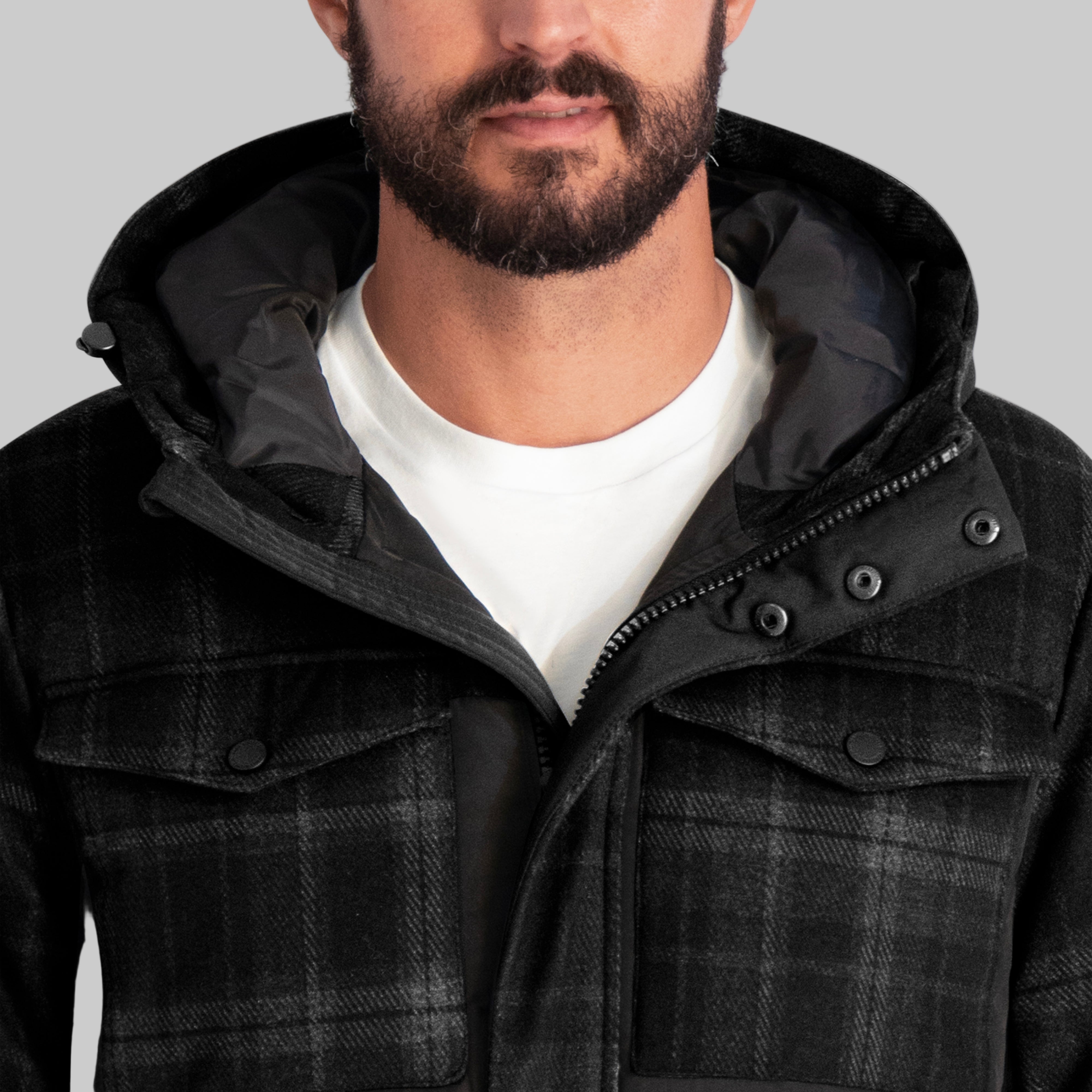 MIXED MEDIA HOODED PUFFER VIEW 6 | MEN'S FALL COLLECTION MIXED MEDIA HOODED PUFFER VIEW 6 | MEN'S FALL COLLECTION