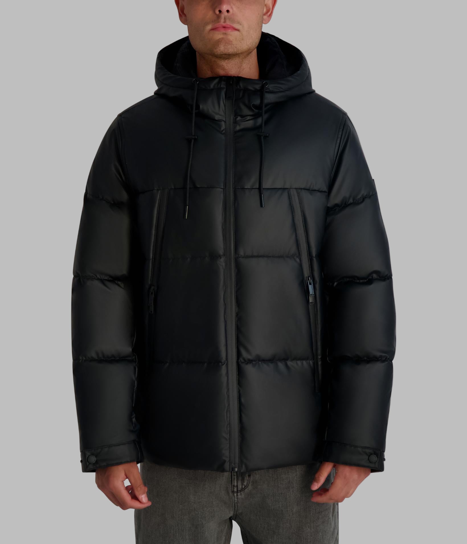 MID WEIGHT HOODED PUFFER WITH POCKETS View 1 | Men's Coats & Jackets MID WEIGHT HOODED PUFFER WITH POCKETS View 1 | Men's Coats & Jackets