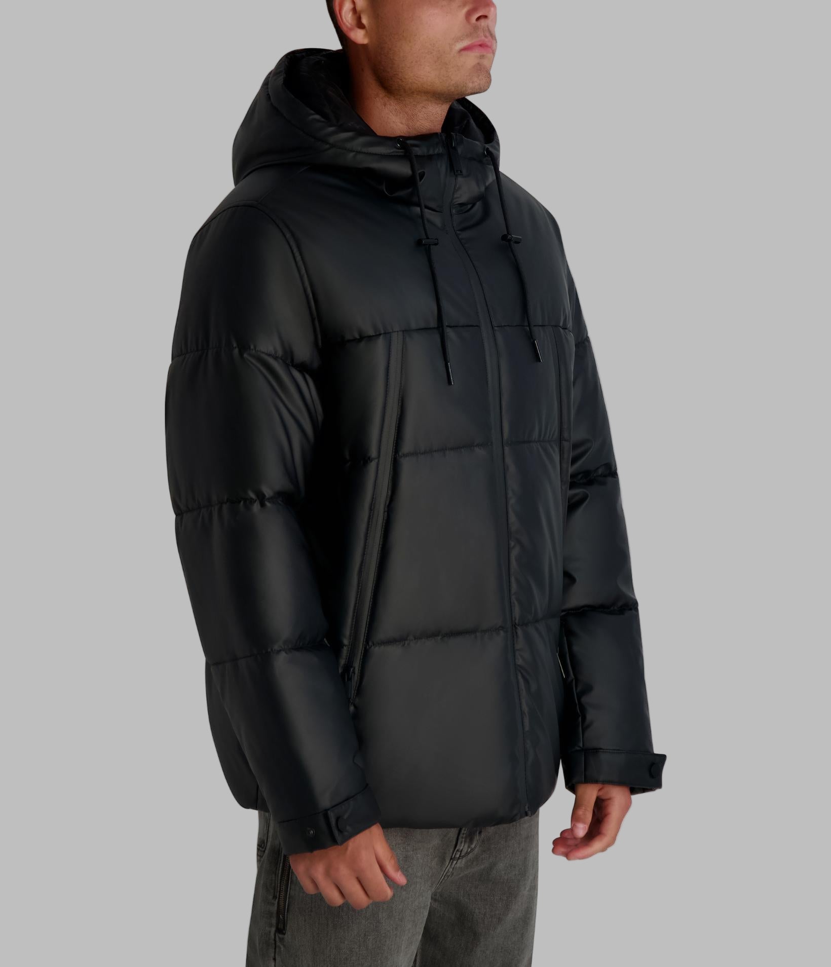 MID WEIGHT HOODED PUFFER WITH POCKETS VIEW 3 | Men's Clearance MID WEIGHT HOODED PUFFER WITH POCKETS VIEW 3 | Men's Clearance