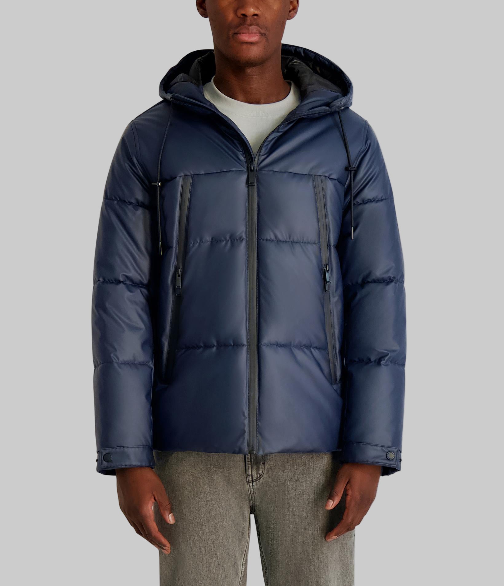 MID WEIGHT HOODED PUFFER WITH POCKETS View 1 | Men's Coats & Jackets MID WEIGHT HOODED PUFFER WITH POCKETS View 1 | Men's Coats & Jackets