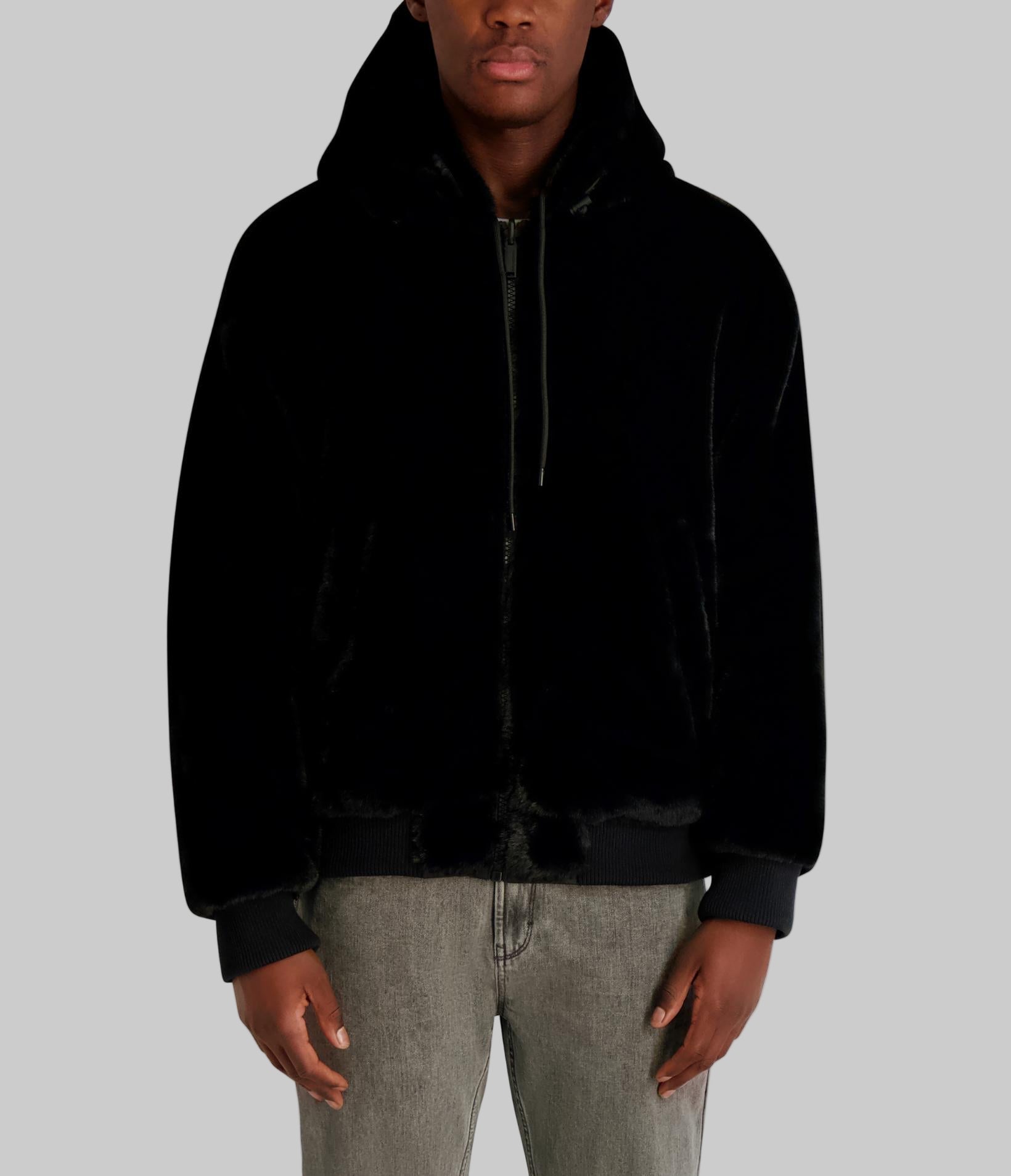 REVERSIBLE HOODED FAUX FUR JACKET View 1 | Men's Coats & Jackets REVERSIBLE HOODED FAUX FUR JACKET View 1 | Men's Coats & Jackets