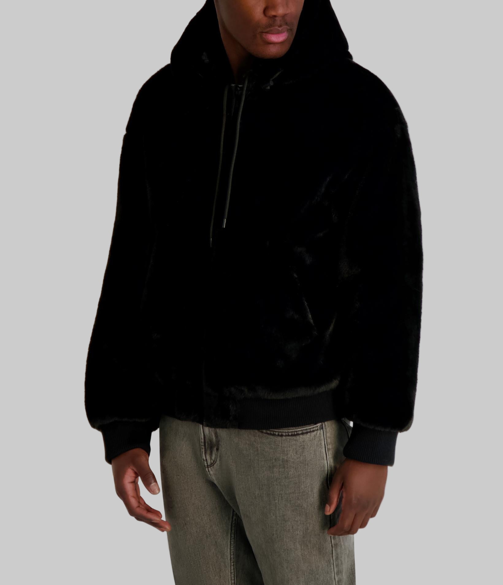 REVERSIBLE HOODED FAUX FUR JACKET VIEW 3 | Men's Sale REVERSIBLE HOODED FAUX FUR JACKET VIEW 3 | Men's Sale