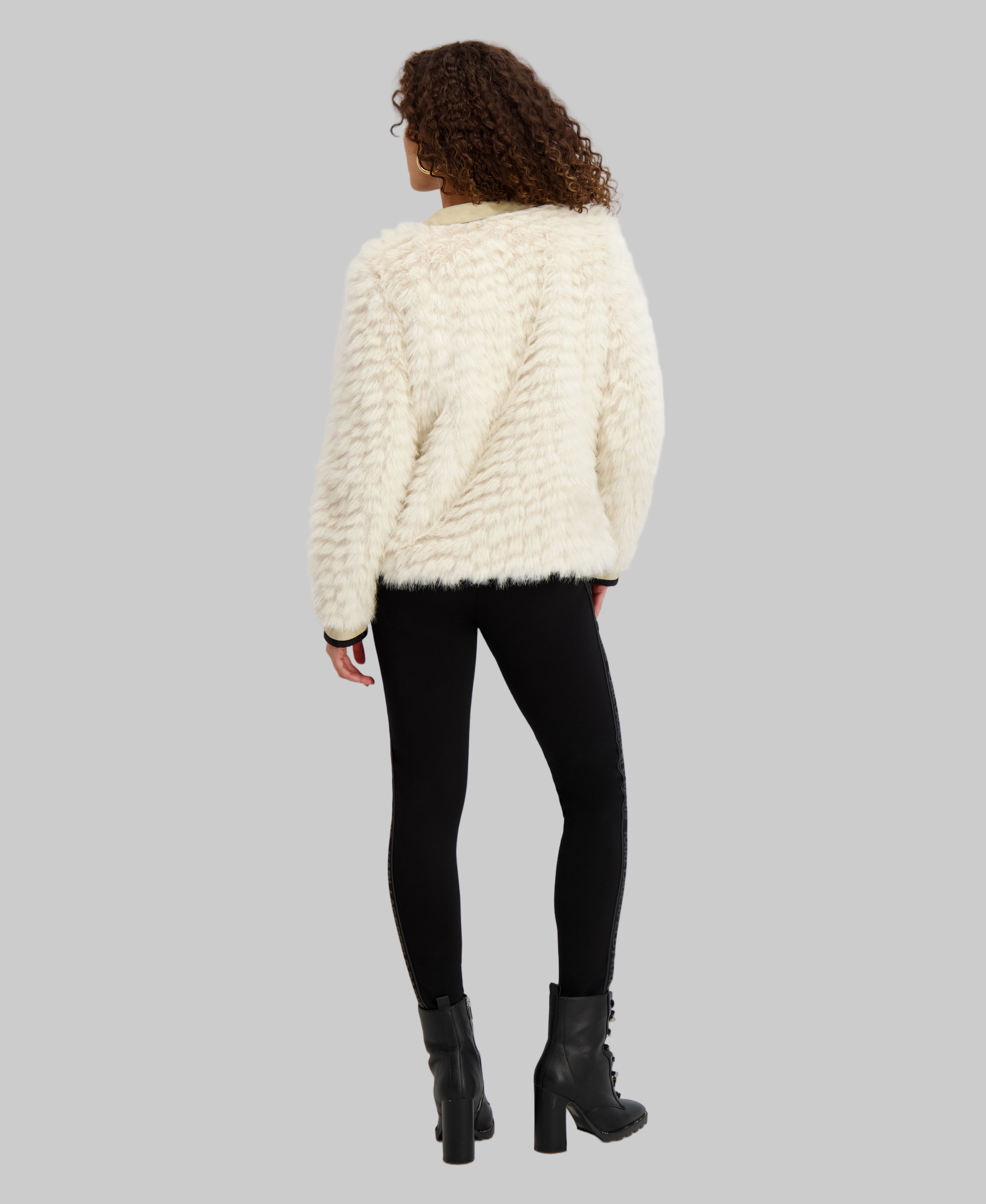 FAUX FUR CARDIGAN JACKET View 2 FAUX FUR CARDIGAN JACKET View 2