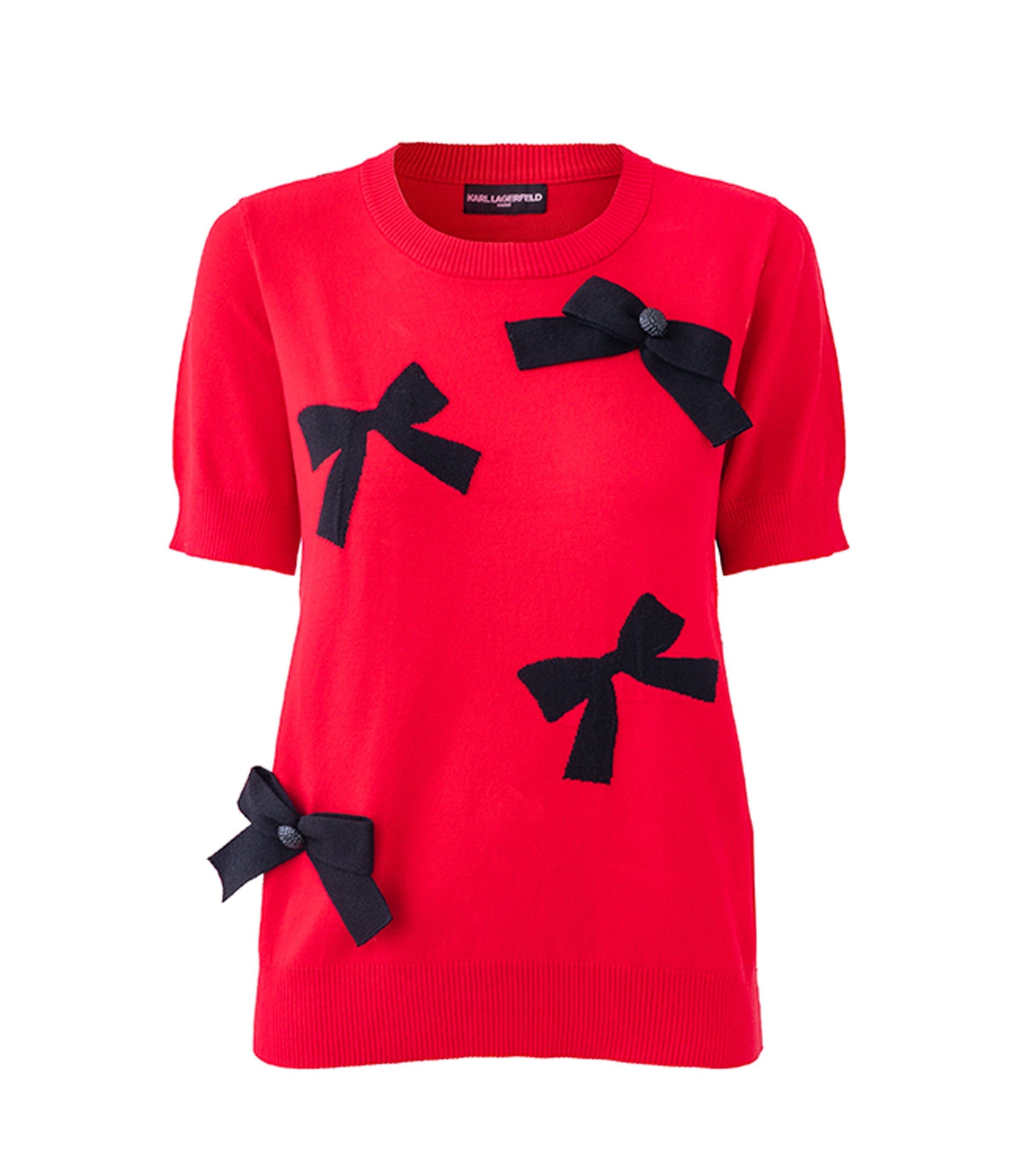 SHORT SLEEVE 3D BOWS SWEATER View 2 SHORT SLEEVE 3D BOWS SWEATER View 2