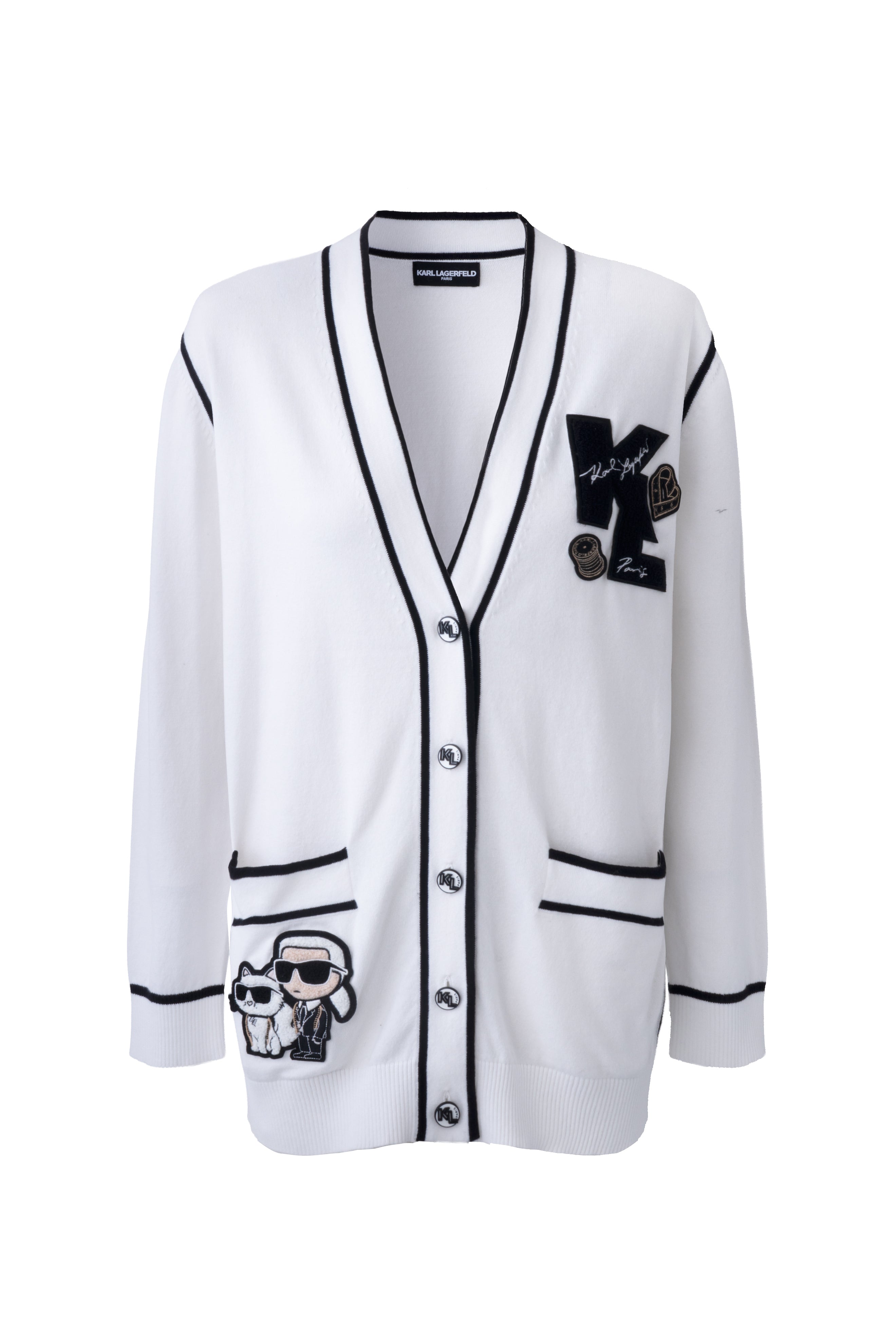 VARSITY CARDIGAN WITH PATCHES View 2 | Women's Tops & Sweaters