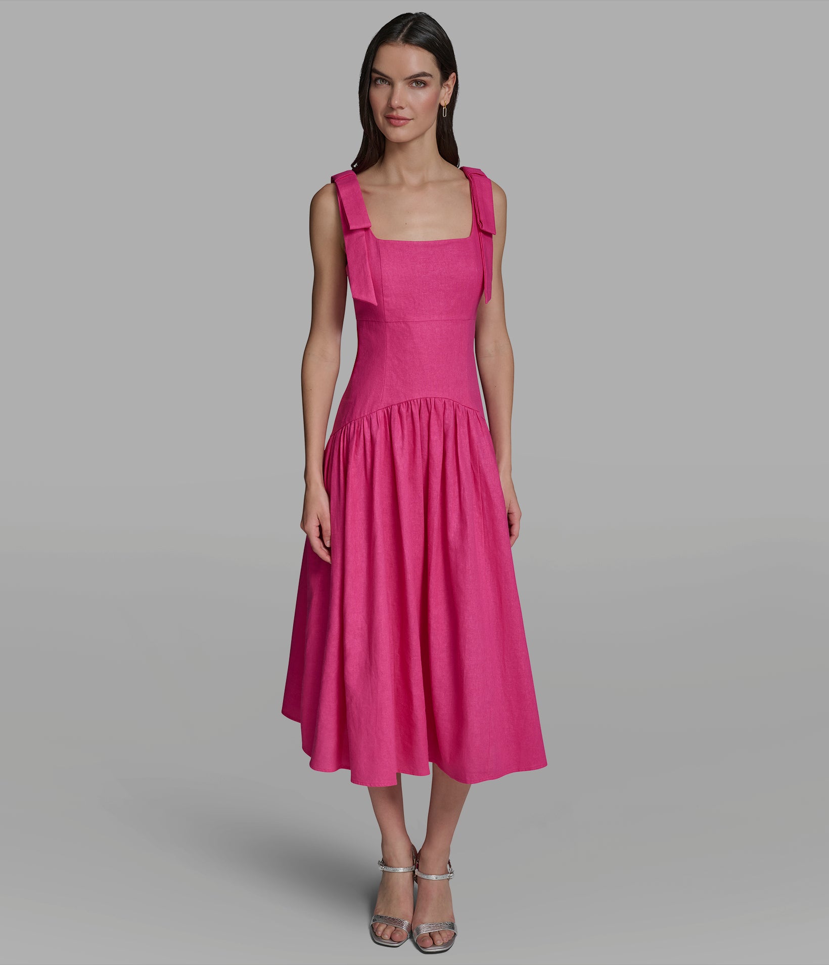 BOW STRAP MIDI DRESS View 1 | Products