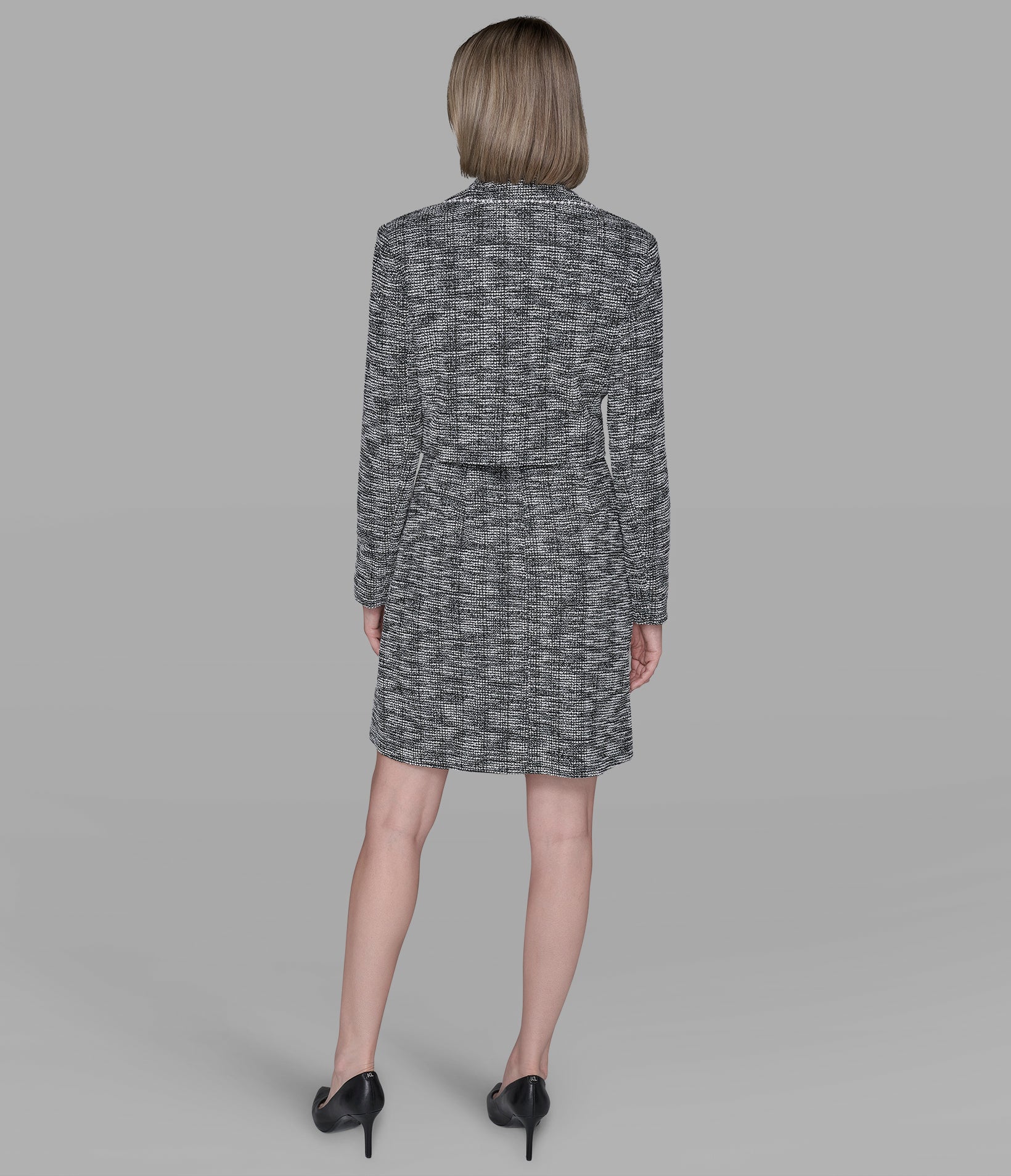 CROPPED METALLIC TWEED CO-ORD JACKET View 2 | Women's Matching Sets