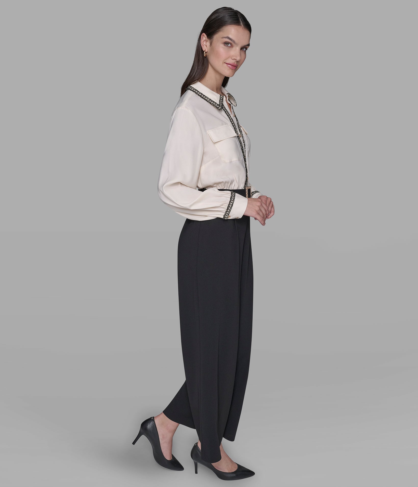 SCUBA CREPE WIDE-LEG JUMPSUIT VIEW 3 | Women's Clothing Sale