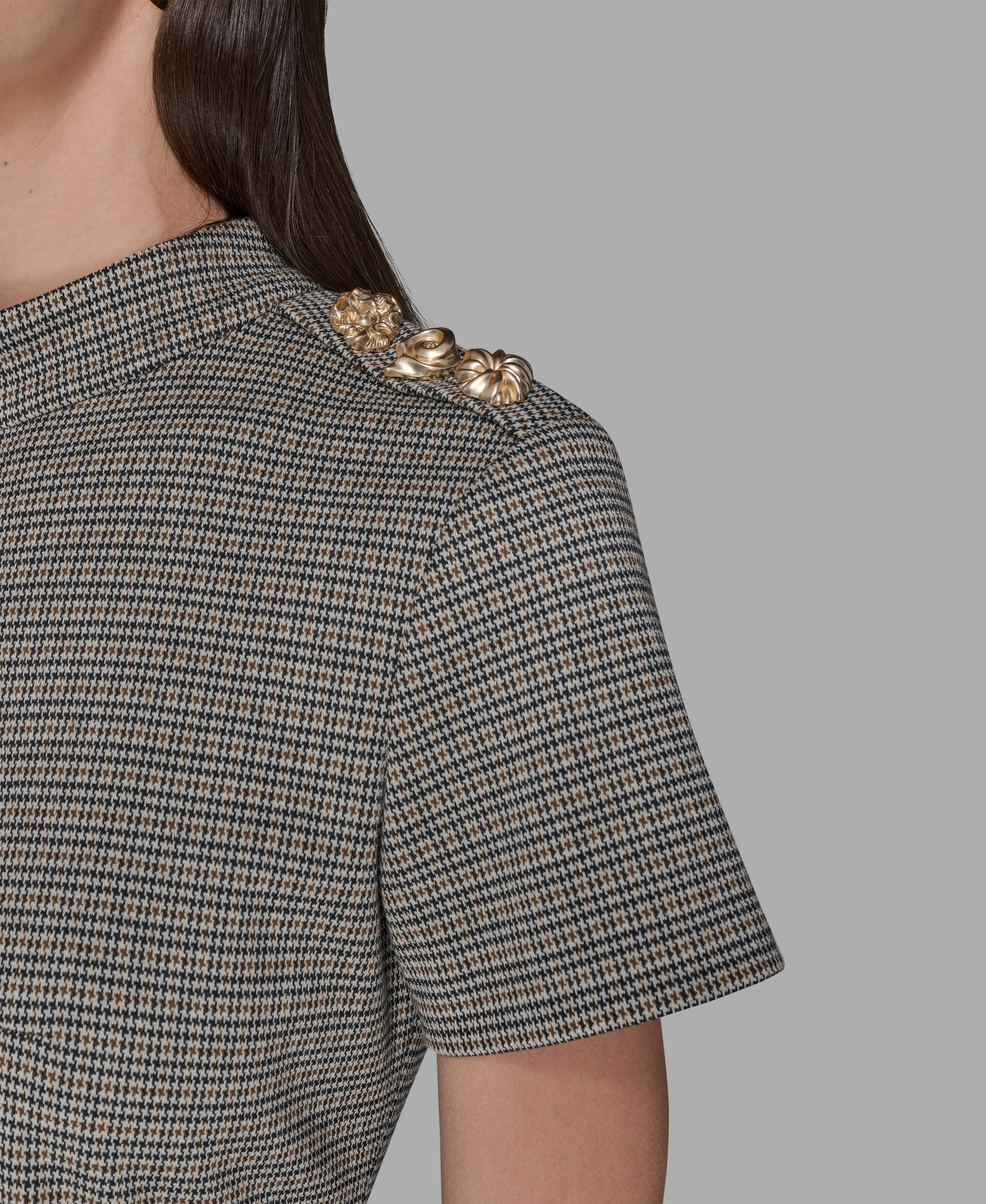 MINI TONAL HOUNDSTOOTH MOCKNECK SHIFT VIEW 5 | Women's Sale