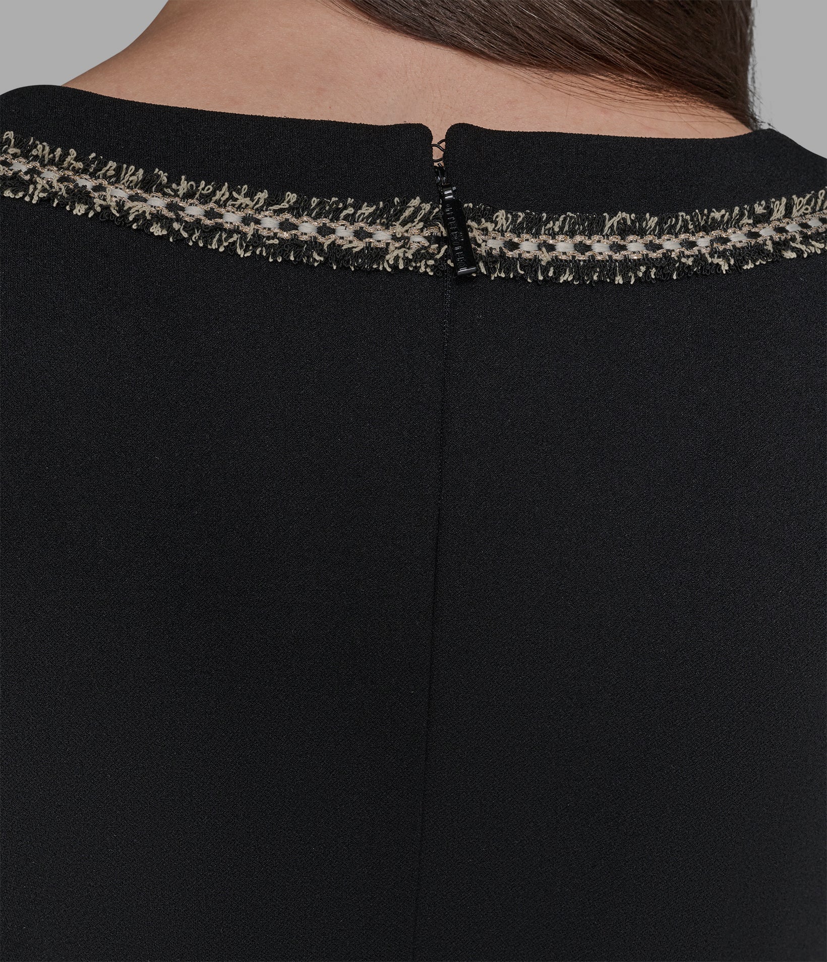 TWEED-TRIMMED PLEATED DRESS VIEW 6 | Women's Sale