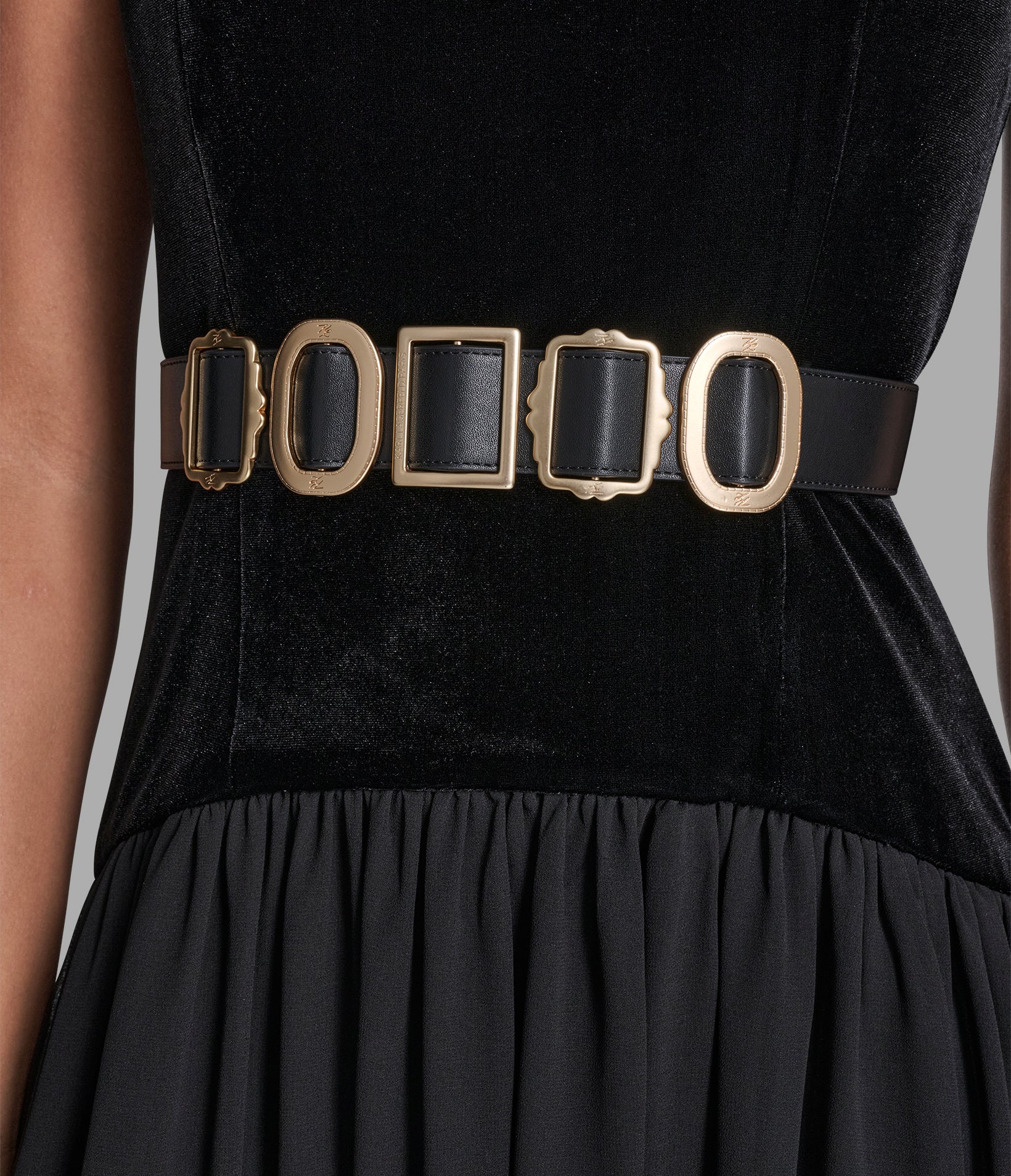 VELVET AND CHIFFON BELTED MIDI DRESS VIEW 5 | Best Sellers Shop