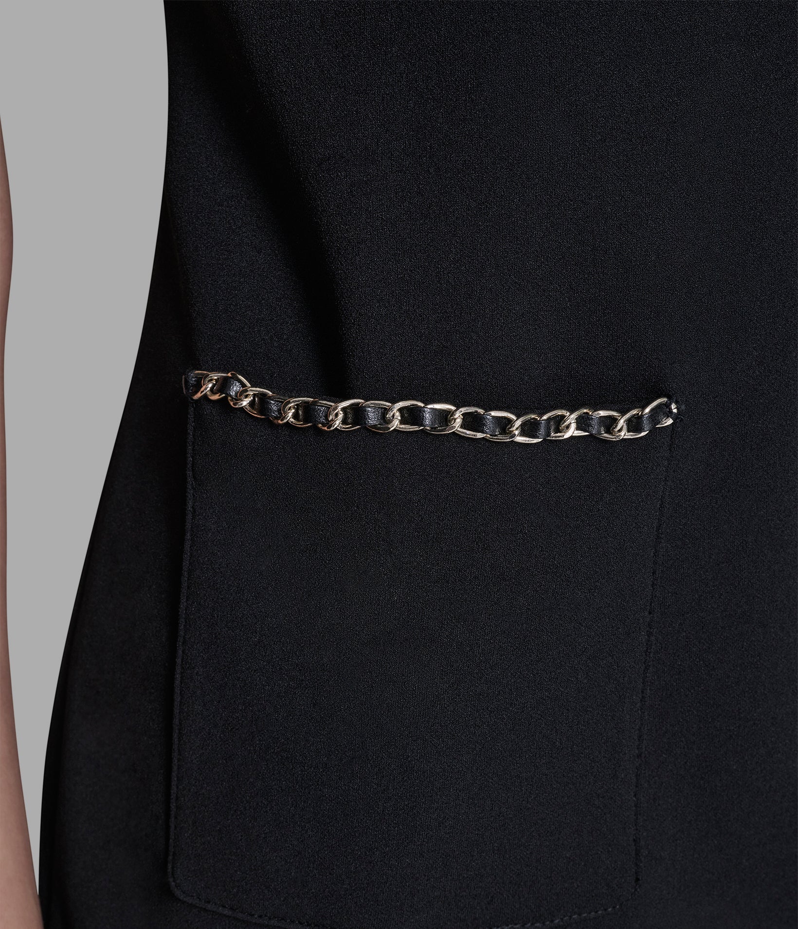 SCUBA CREPE SHIFT DRESS WITH CHAIN TRIMS VIEW 5 | Women's Sale