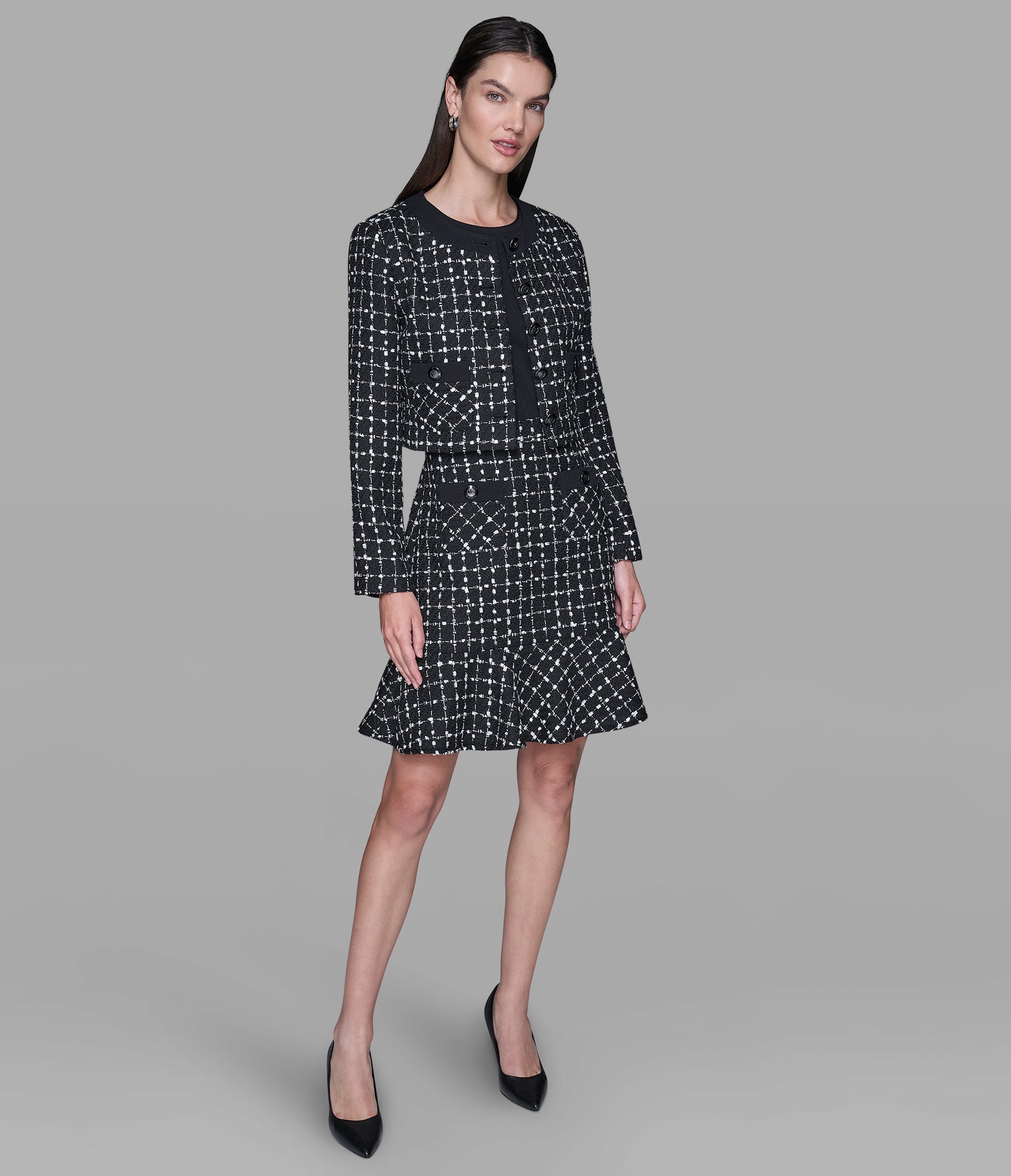 CROPPED TWEED CO-ORD JACKET VIEW 4 | Jackets & Coats