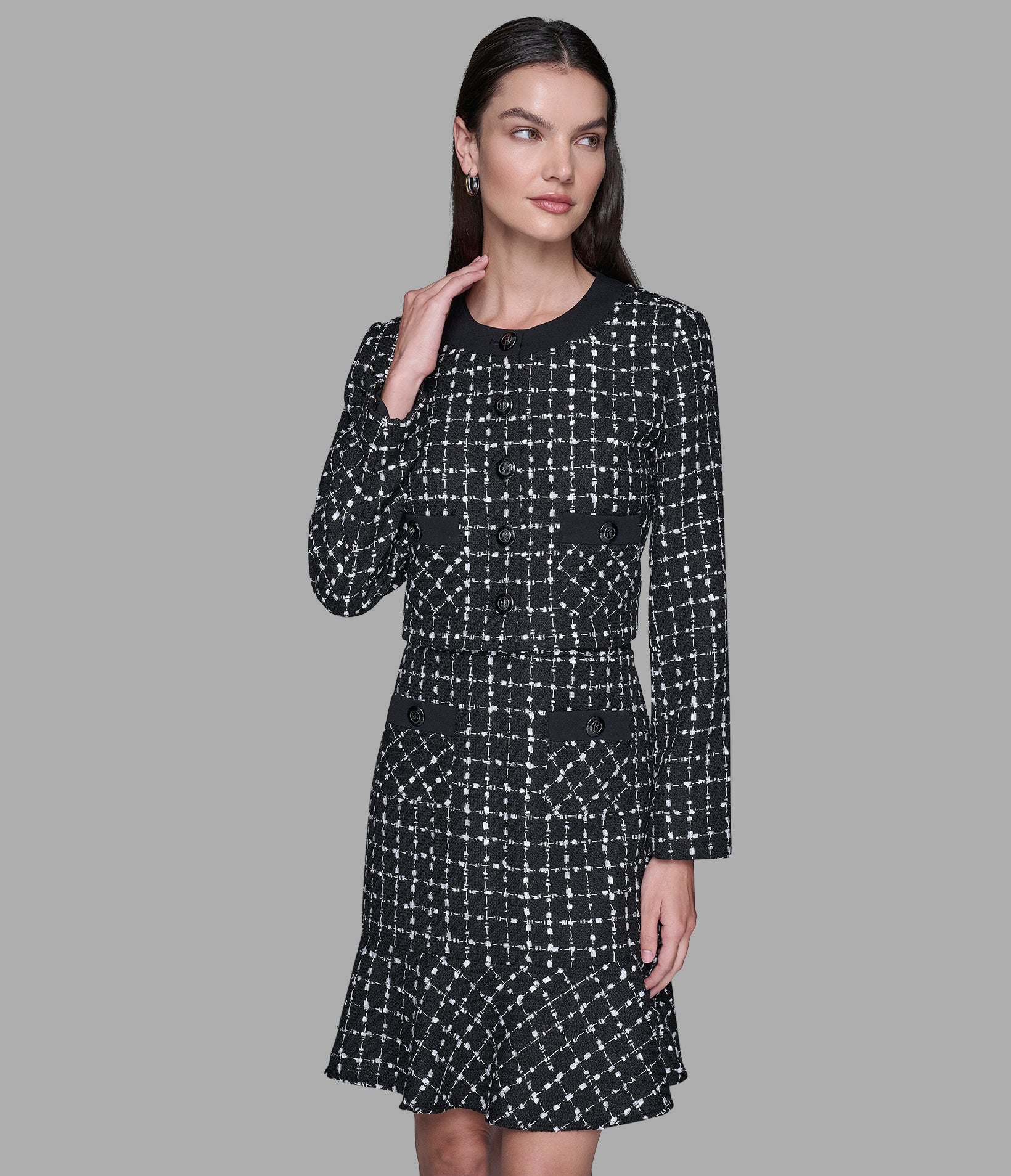 CROPPED TWEED CO-ORD JACKET View 1 | Women's Sale