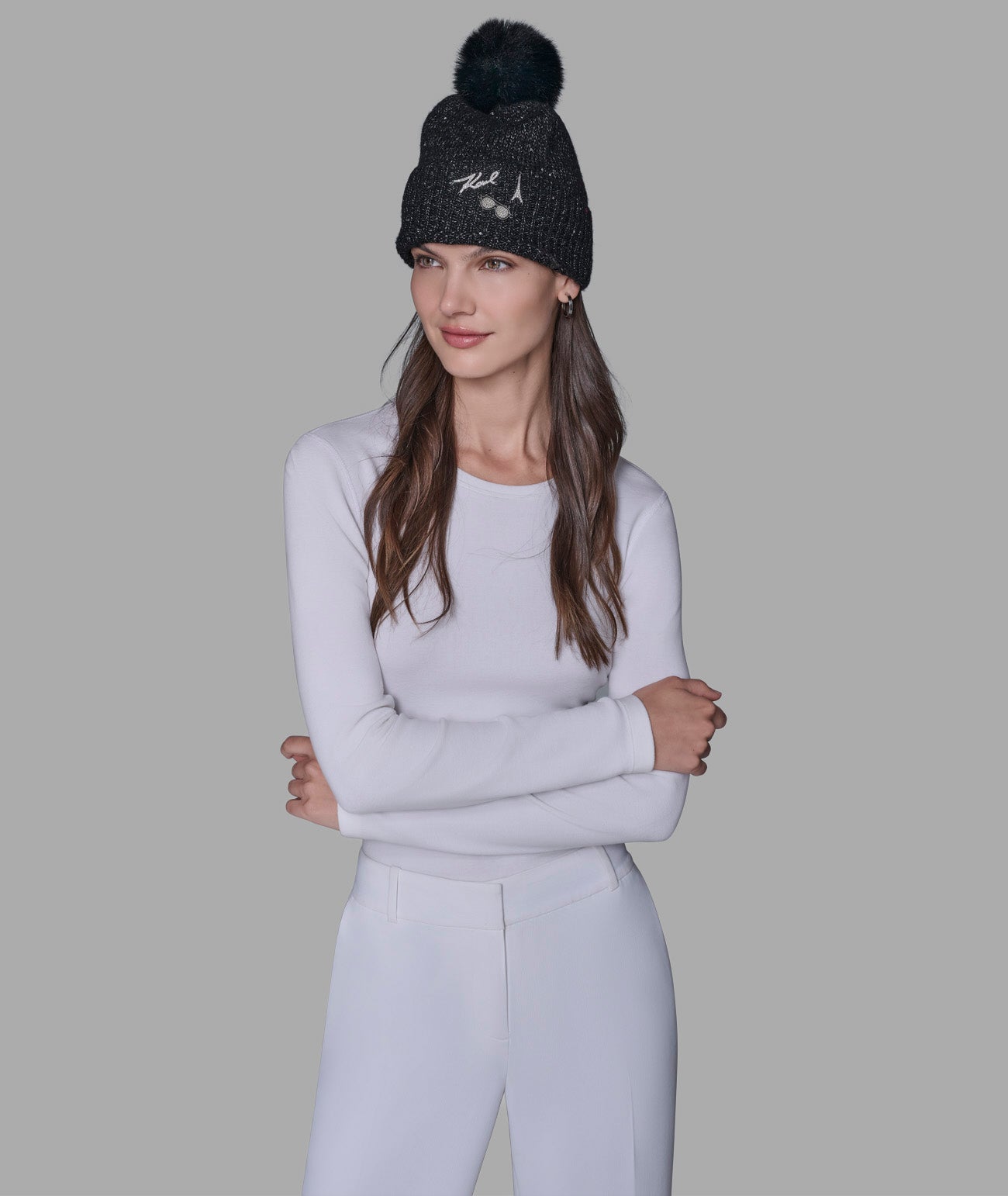 SEQUIN FAUX FUR POM HAT VIEW 4 | All That Glitters