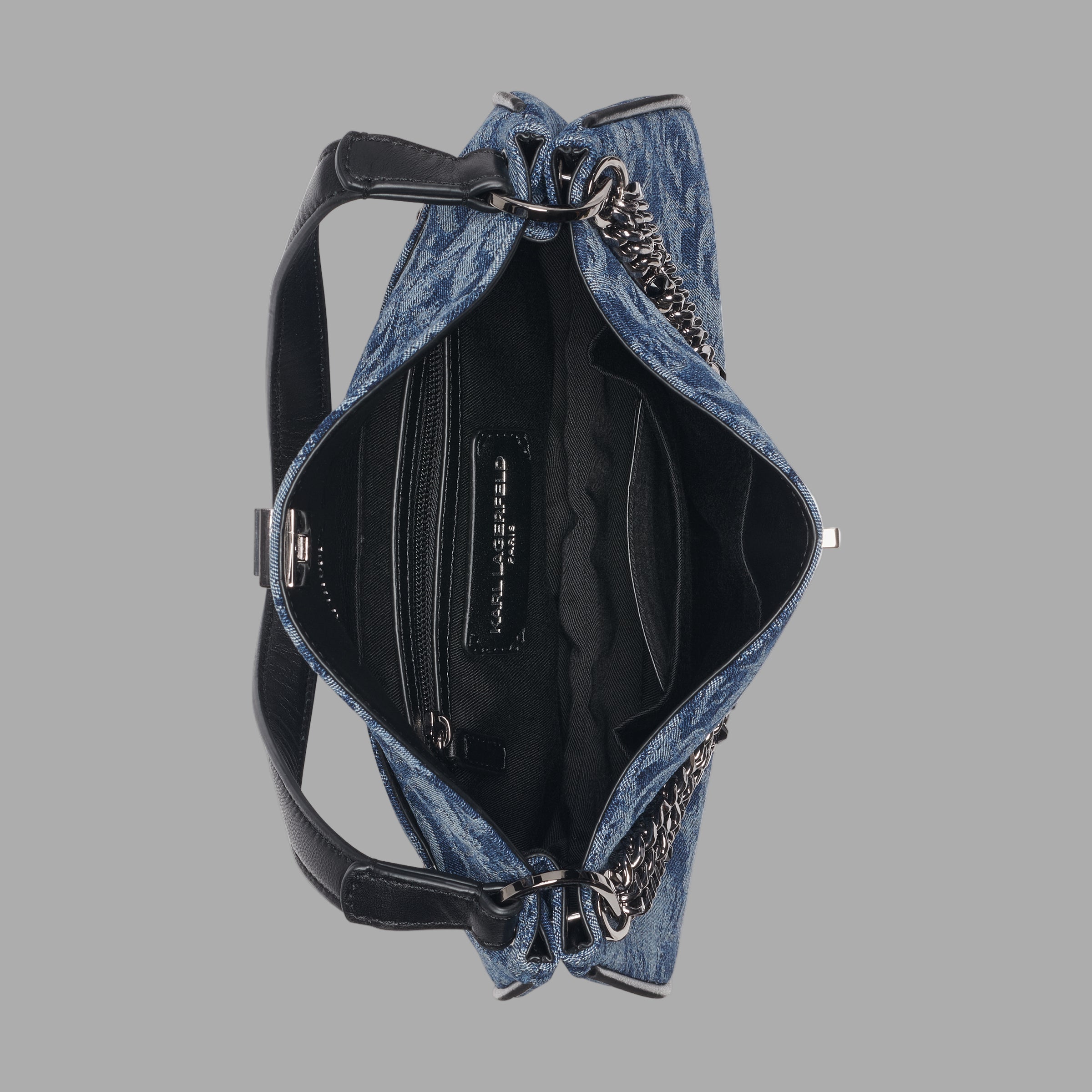 NADINE DENIM JACQUARD SHOULDER BAG VIEW 4 | Women's Bags
