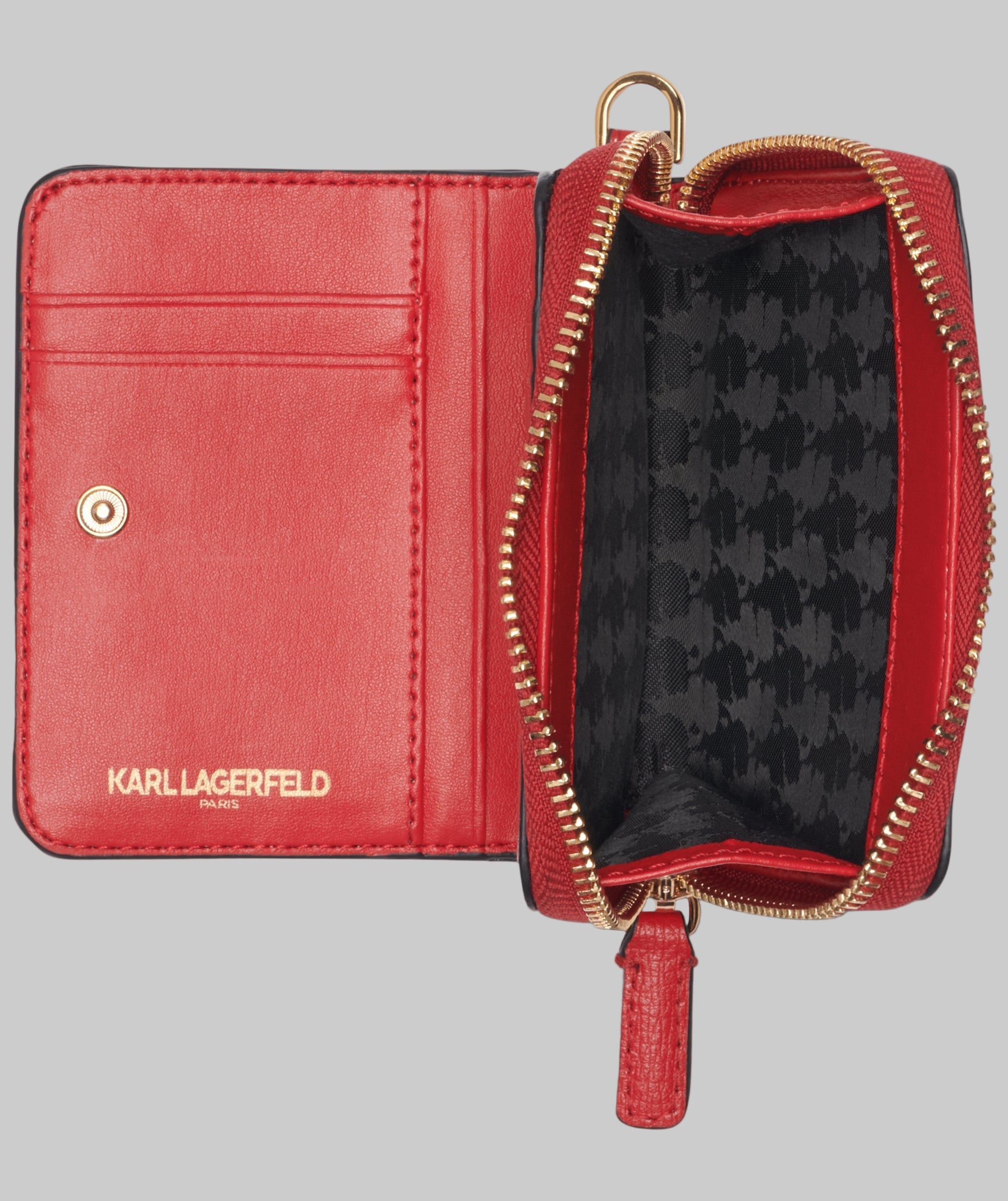 SMALL ZIP WALLET BLACK WITH KATE PINS VIEW 4 | Valentine's Day Shop