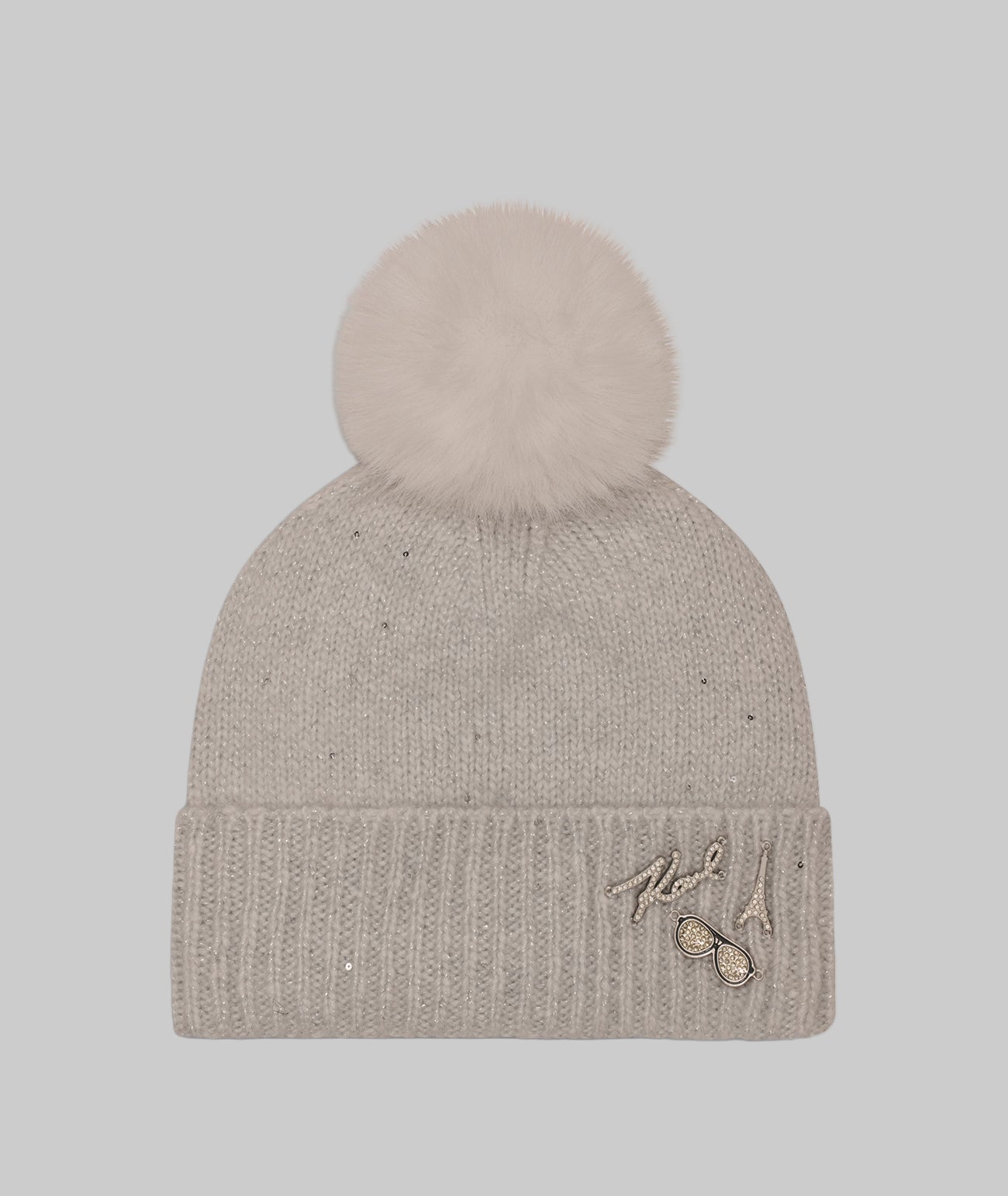 SEQUIN FAUX FUR POM HAT View 1 | Women's Accessories