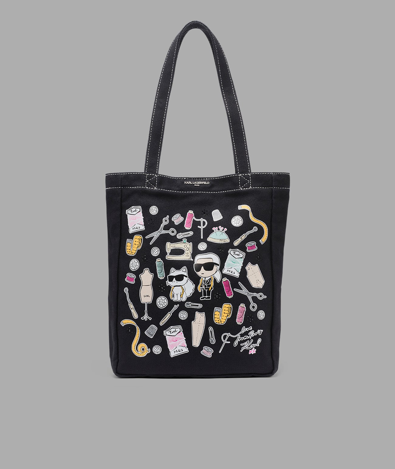CANNES KARL & CHOUPETTE CANVAS TOTE View 1 | Women's Totes