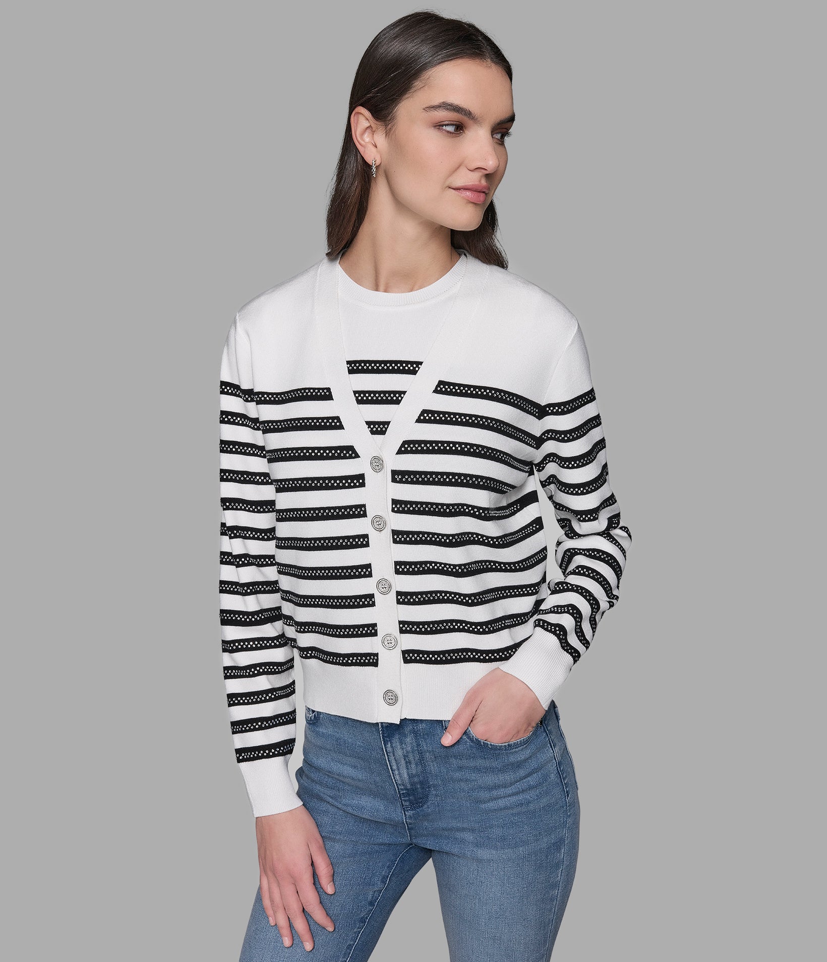 CAPSULE STRIPED CARDIGAN View 1 | Women's Clothing Sale