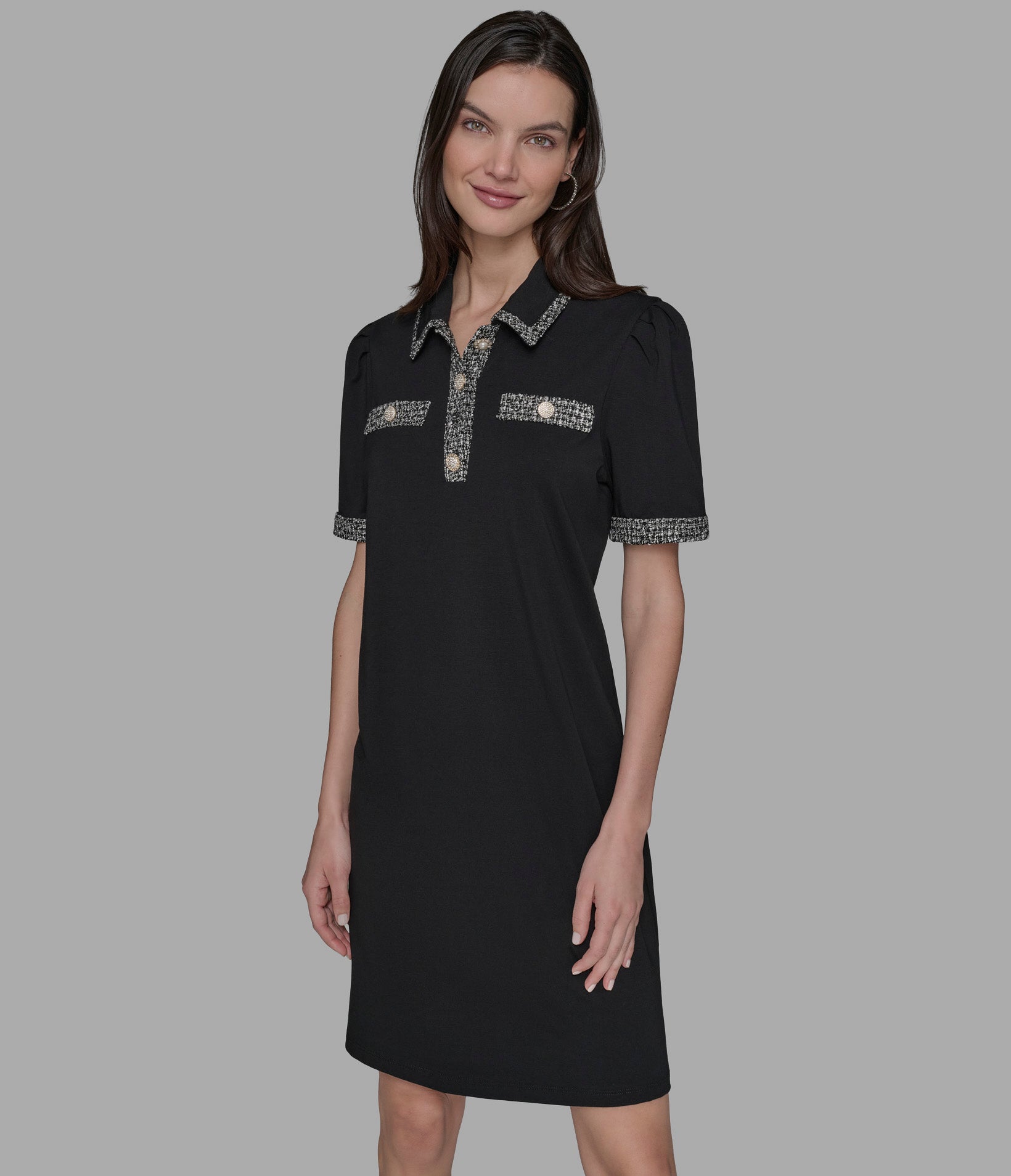 TWEED TRIM POLO DRESS VIEW 4 | WOMEN'S FALL COLLECTION