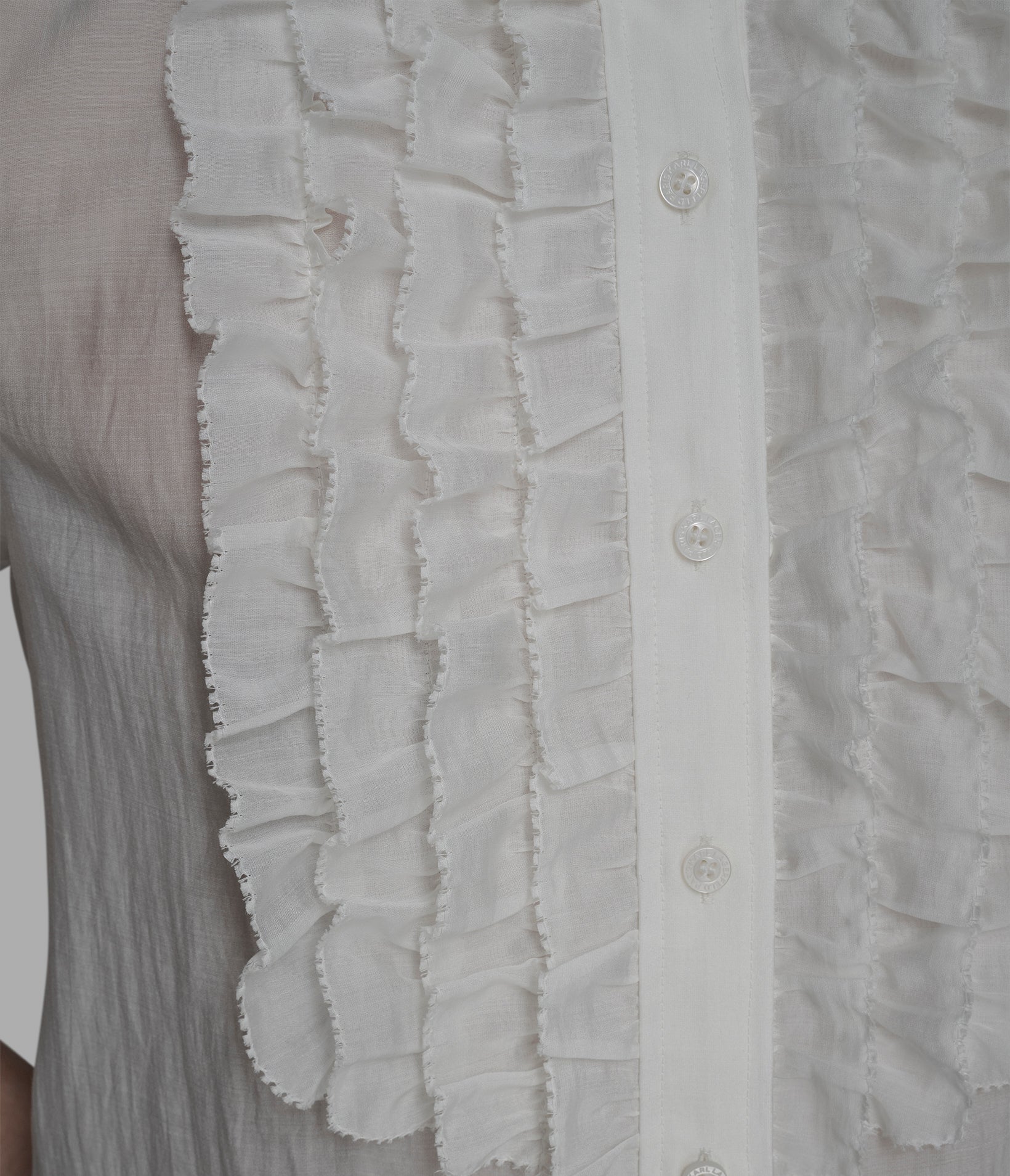 RUFFLE BUTTON DOWN BLOUSE VIEW 6