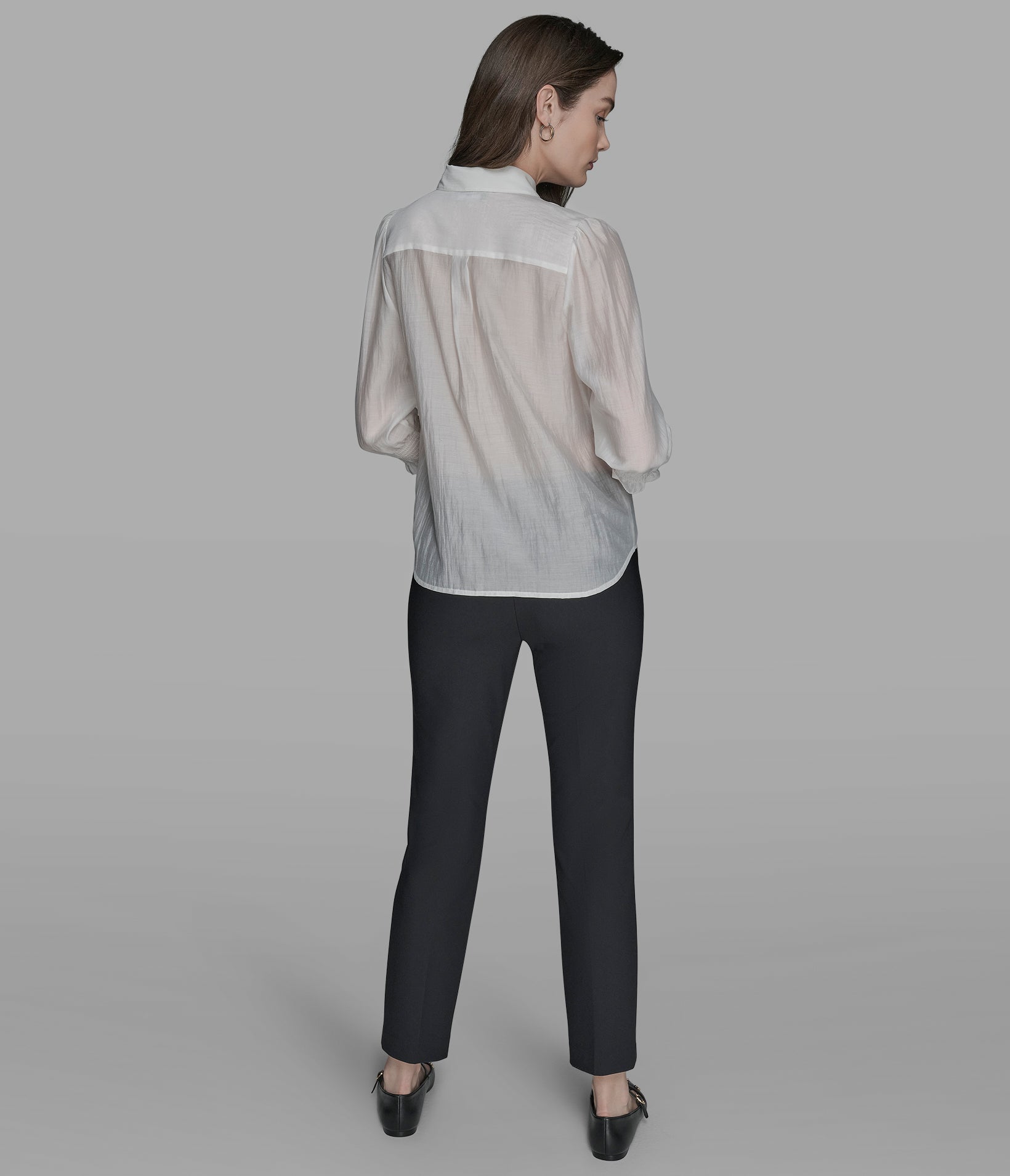 RUFFLE BUTTON DOWN BLOUSE View 2 | WOMEN'S FALL COLLECTION
