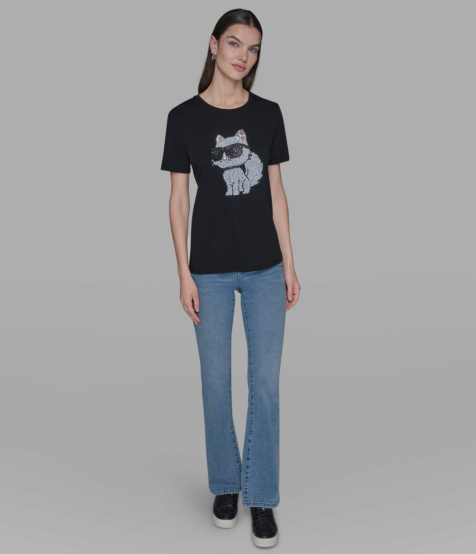 CHOUPETTE SEQUIN LOGO TEE VIEW 3 | Ikonic Karl