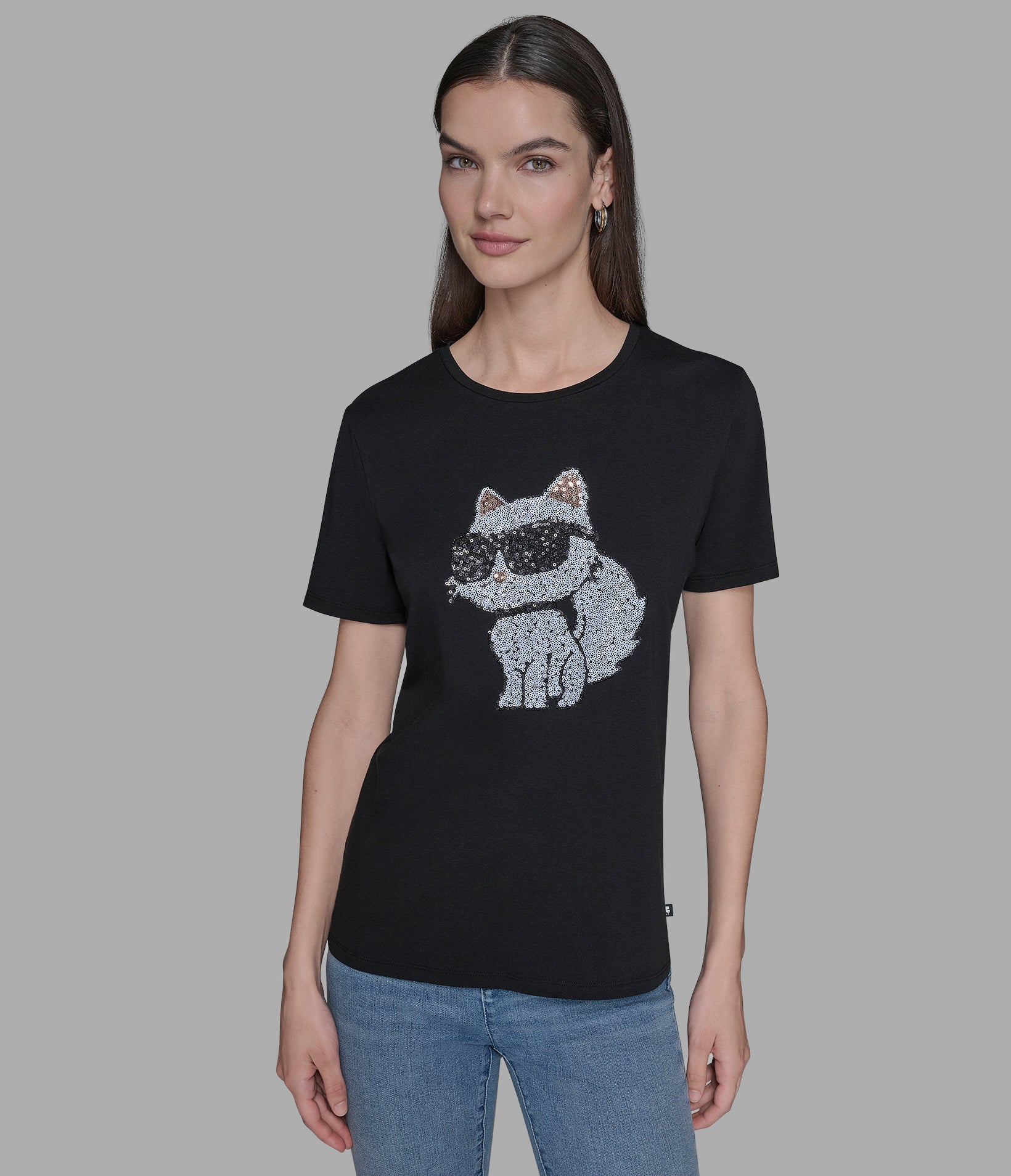 CHOUPETTE SEQUIN LOGO TEE View 1 | Women's Tees & Tanks