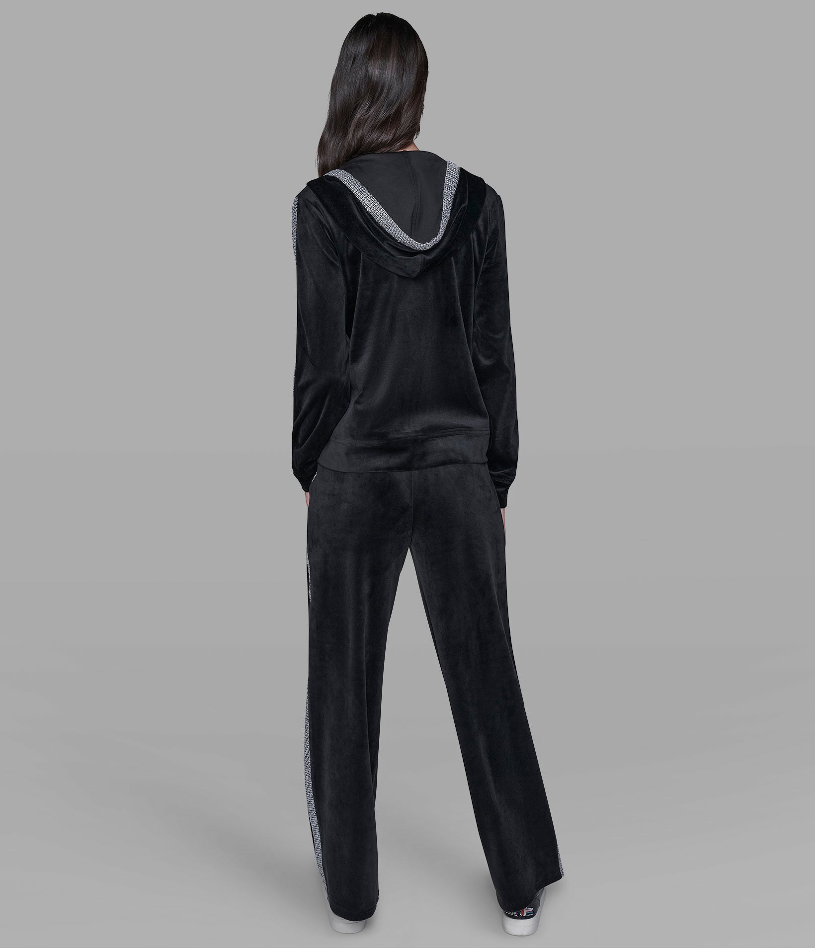 CO-ORD VELOUR RHINESTONE TRACK JACKET View 2 | Women's Matching Sets