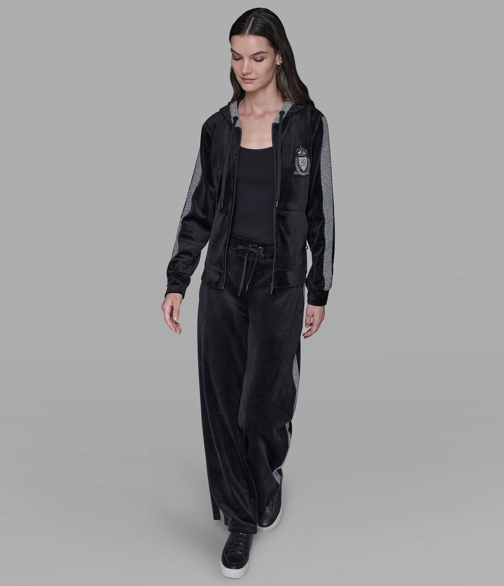 CO-ORD VELOUR RHINESTONE TRACK JACKET VIEW 4 | Best Sellers Shop